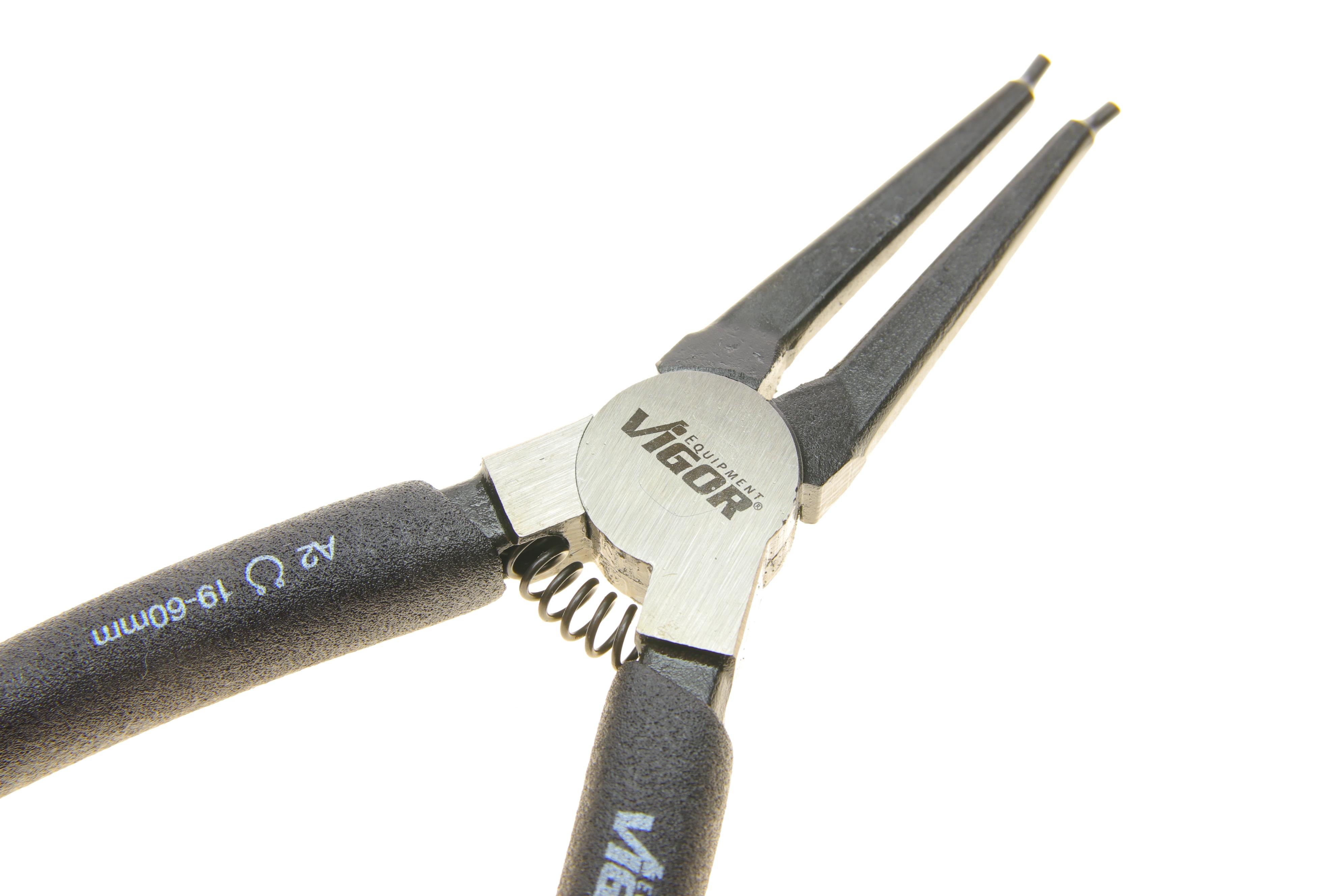 Щипці прямі для зовнішніх стопорних кілець 1,8x19-60 мм L-180 мм