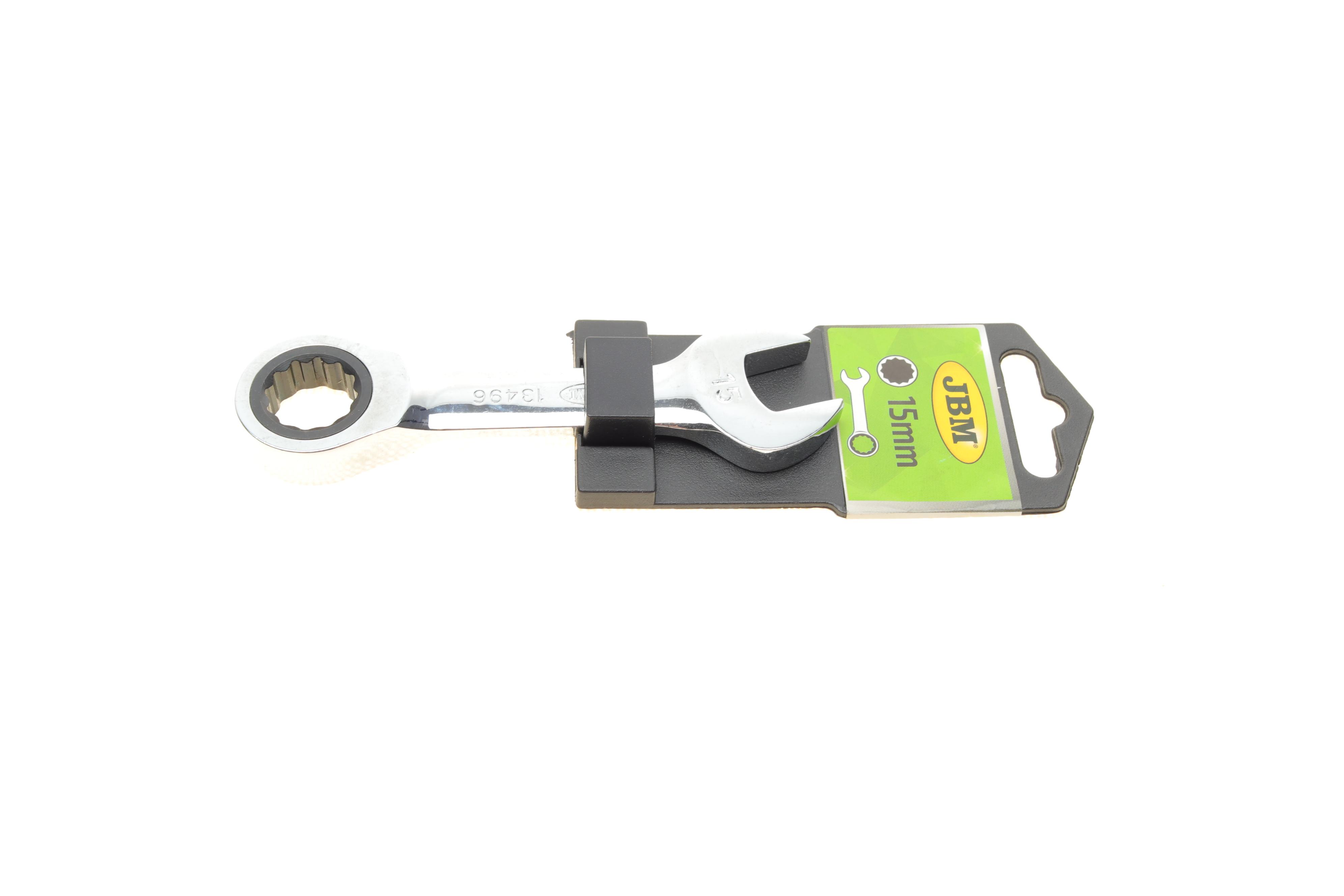 Ключ ріжково-накидний з тріскачкою 15 мм 72 зуб. L-120 мм