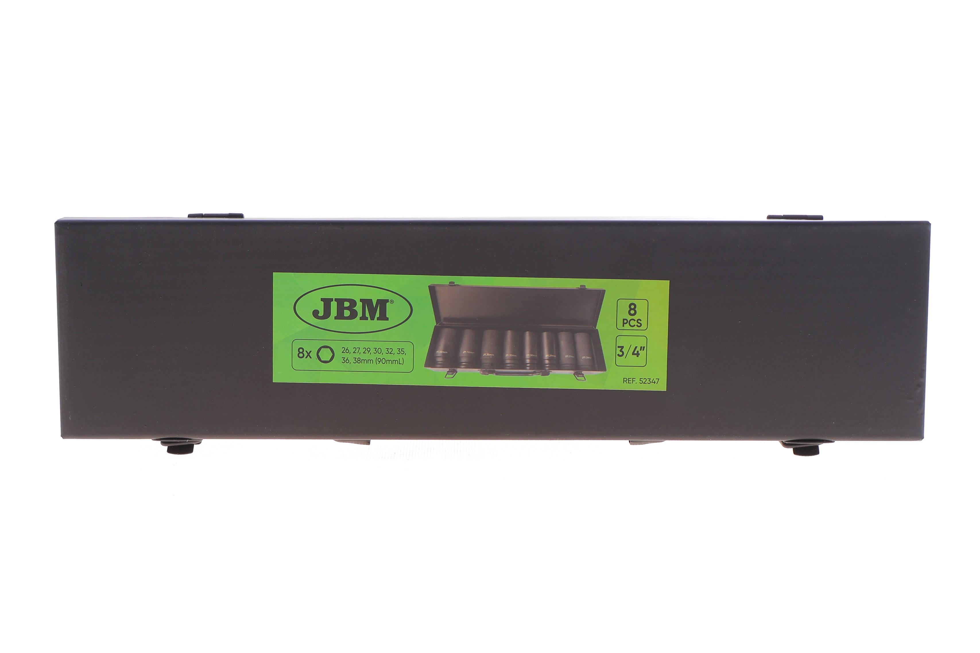 Набір ударних головок 3/4" 26-38 мм 8 од. Long 90 мм