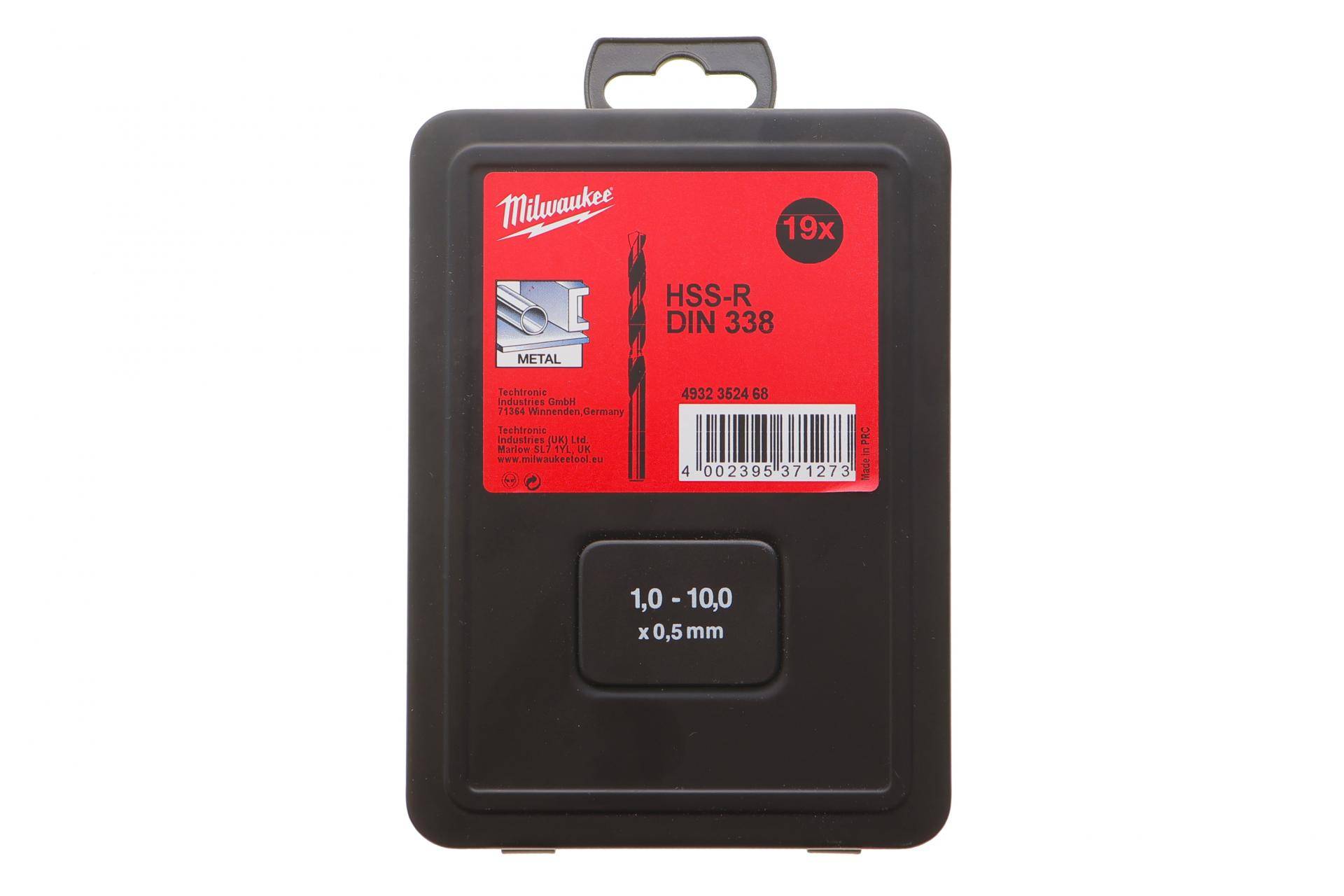 Набір свердл DIN338 HSS-R Ø1-10 мм 19 од.