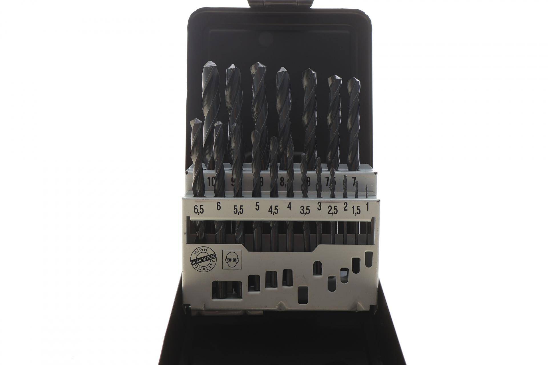 Набір свердл DIN338 HSS-R Ø1-10 мм 19 од.