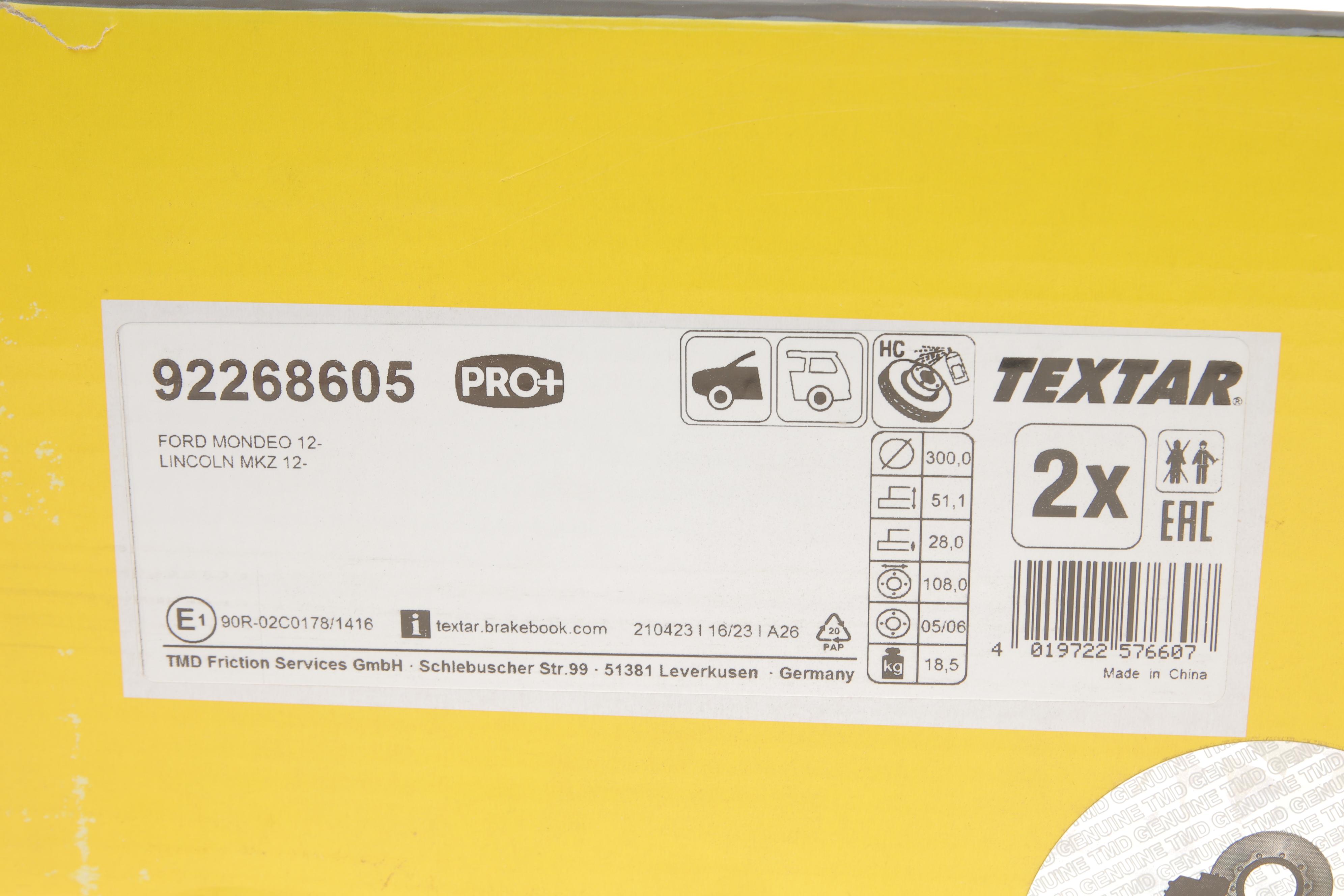 Диск гальмівний (передній) Ford Mondeo V 13- (300x28) PRO+