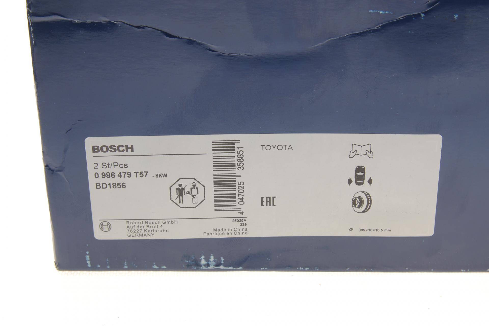 Диск гальмівний (задній) Lexus RX 08-15 (309x18) (вентильований)