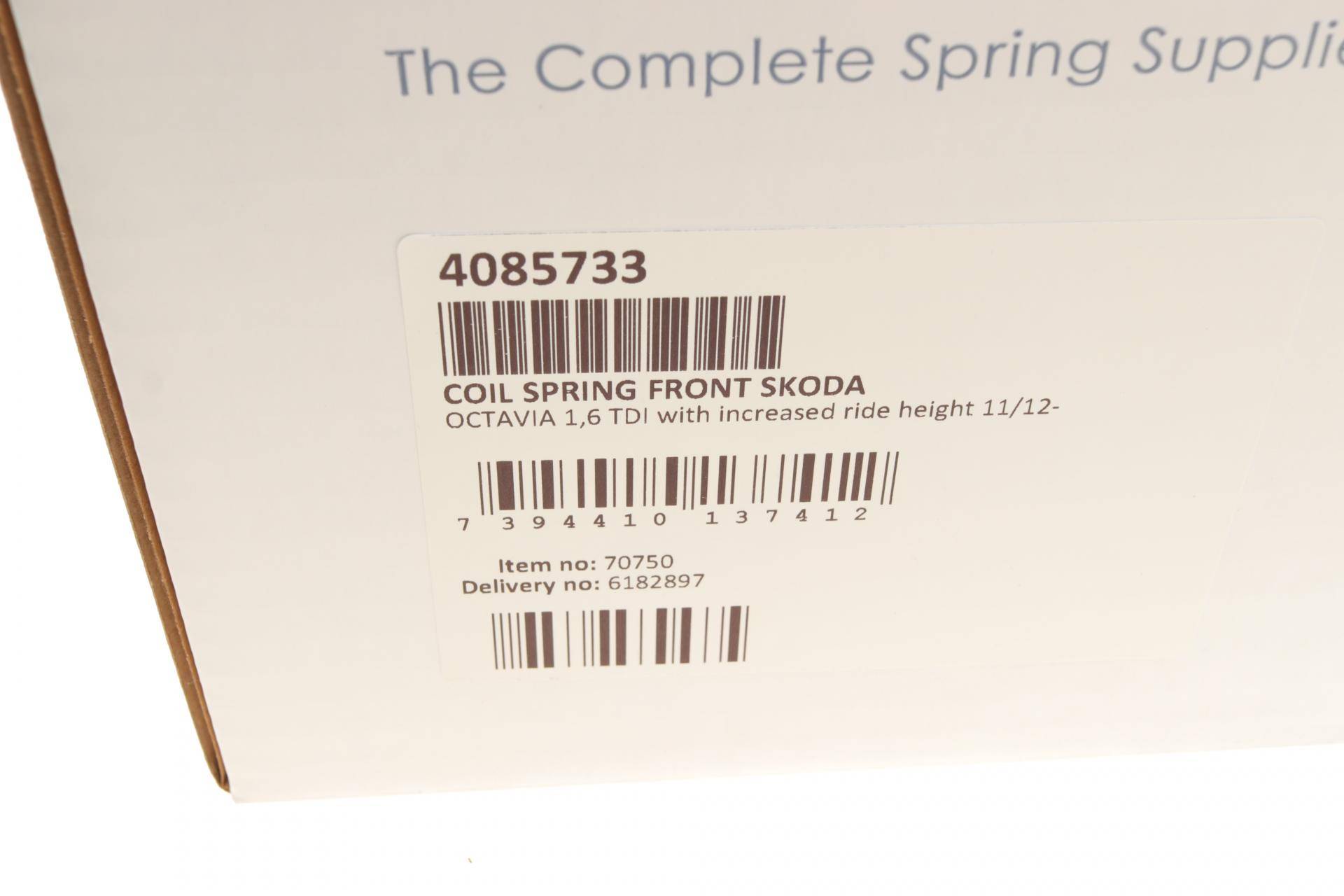 Пружина (передня) Skoda Octavia 1.6TDI 12-20 (універсал) (з підвищ.висотою ход.частини)
