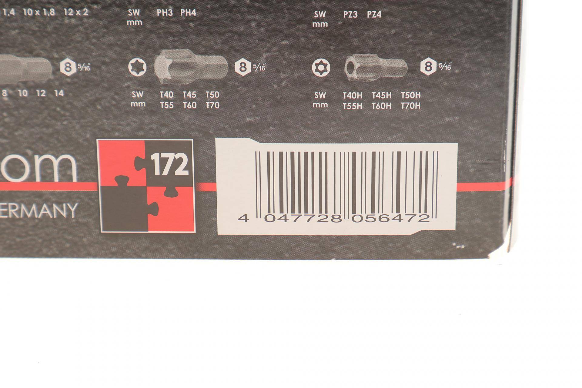 Haбіp інcтpумeнтів кoмбінoвaний 1/2", 1/4", 3/8" (головки, головки зі вставкою, біти) 172 од. (хромовані)