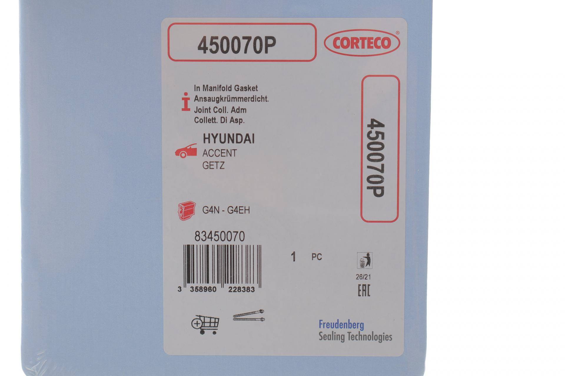 Прокладка колектора впускного Hyundai Accent 1.3 94-05