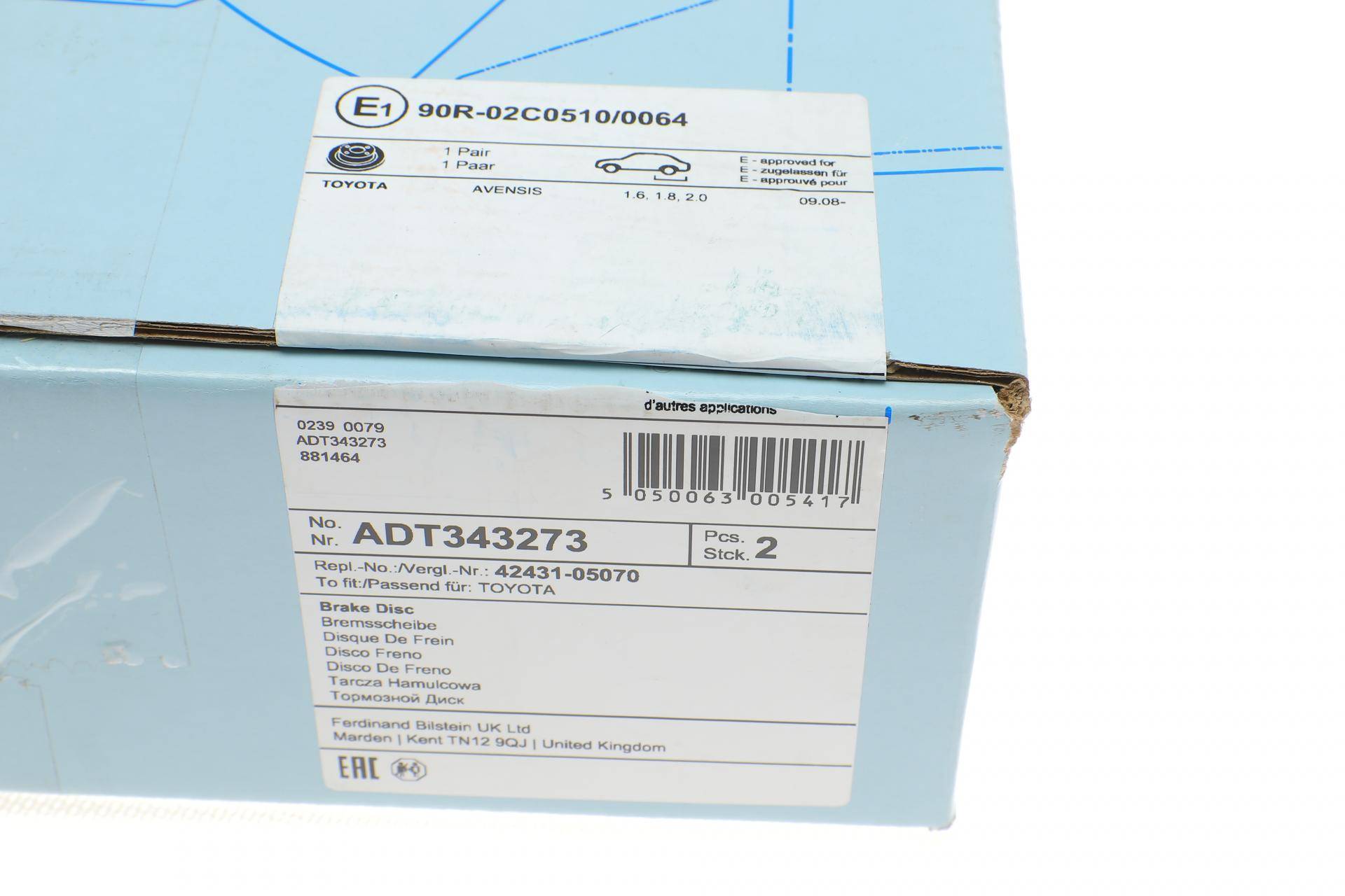 Диск гальмівний (задній) Toyota Avensis 08- (290x11) (з покриттям)