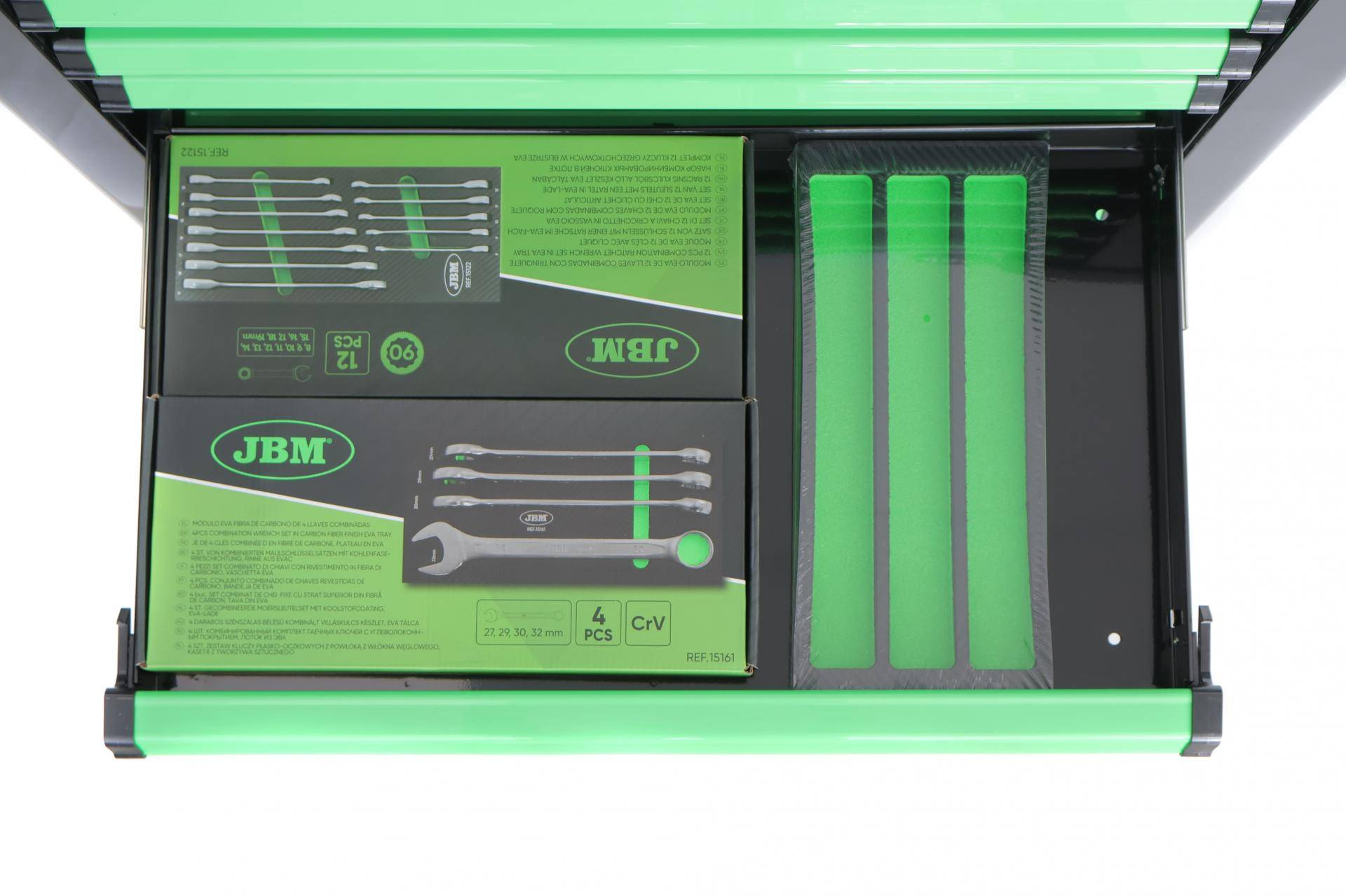 Візок з інструментами 7 секцій 199 од. (зелений)