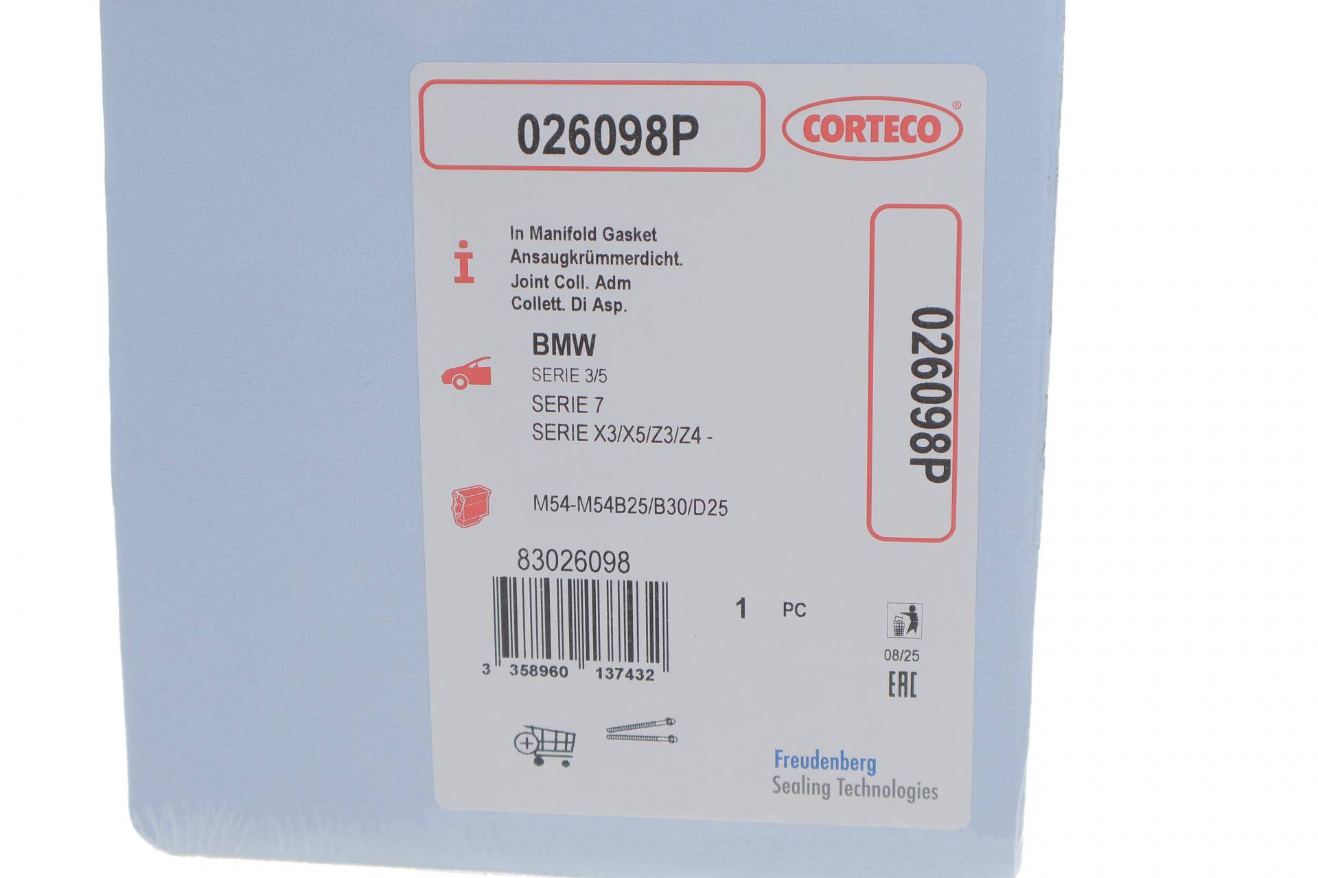 Прокладка колектора впускного BMW 3 (E36)/5 (E60/E39)/7 (E38/E65) M54/52 2.0i-3.0i 92-10