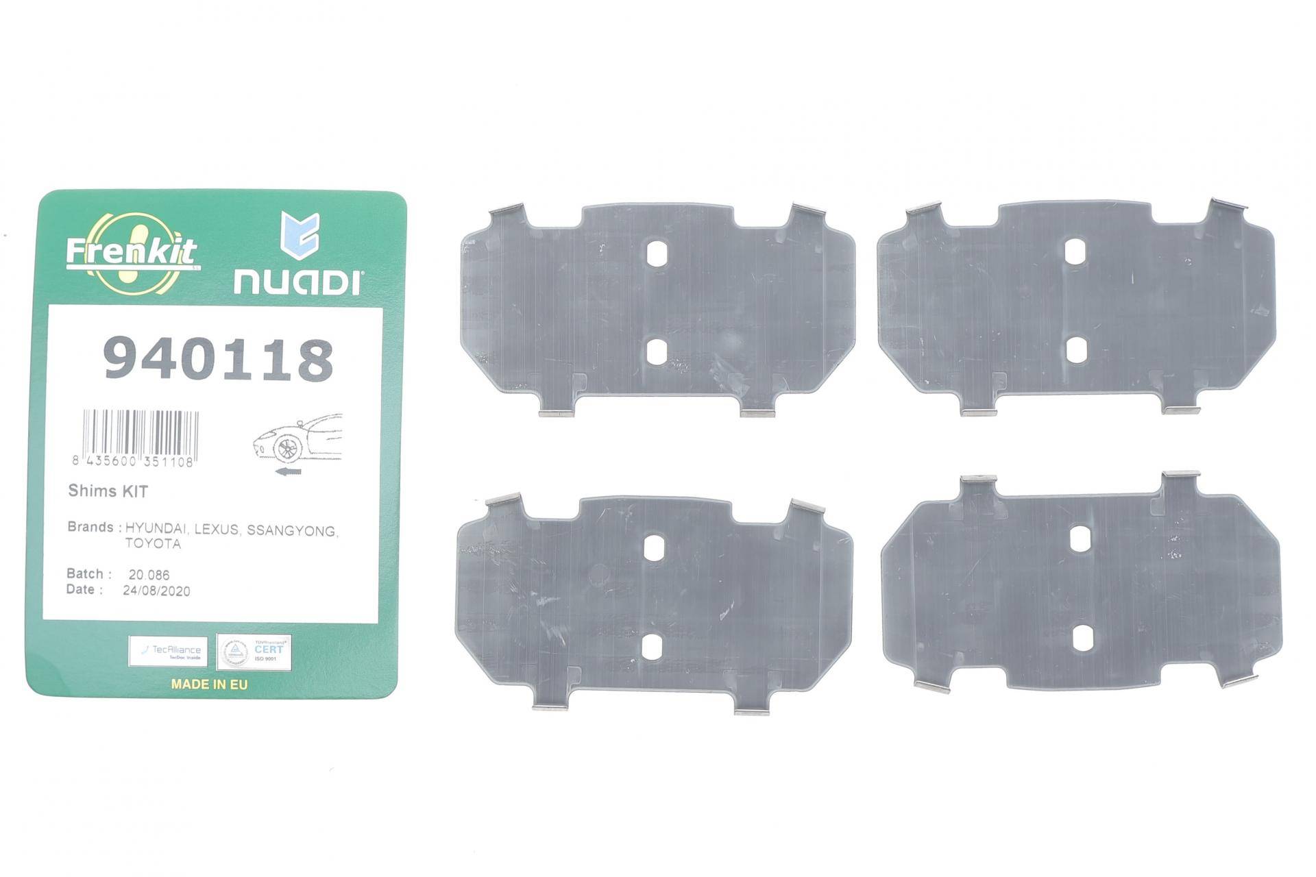 Комплект протискрипних пластин (передніх) Hyundai Santa Fe/Trajet 00-12/Ssangyong Actyon/Kyron 05-/Rexton 02-