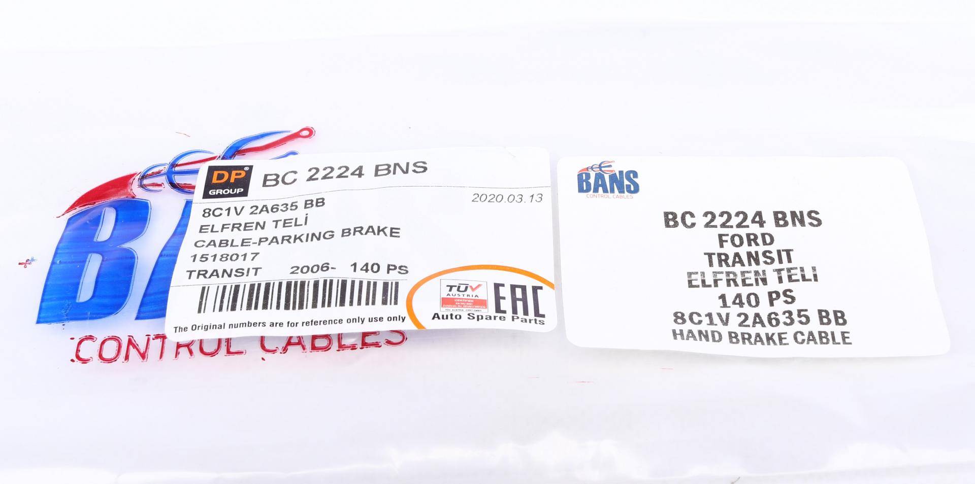 Трос ручника (R) Ford Transit 06- (1028/805)