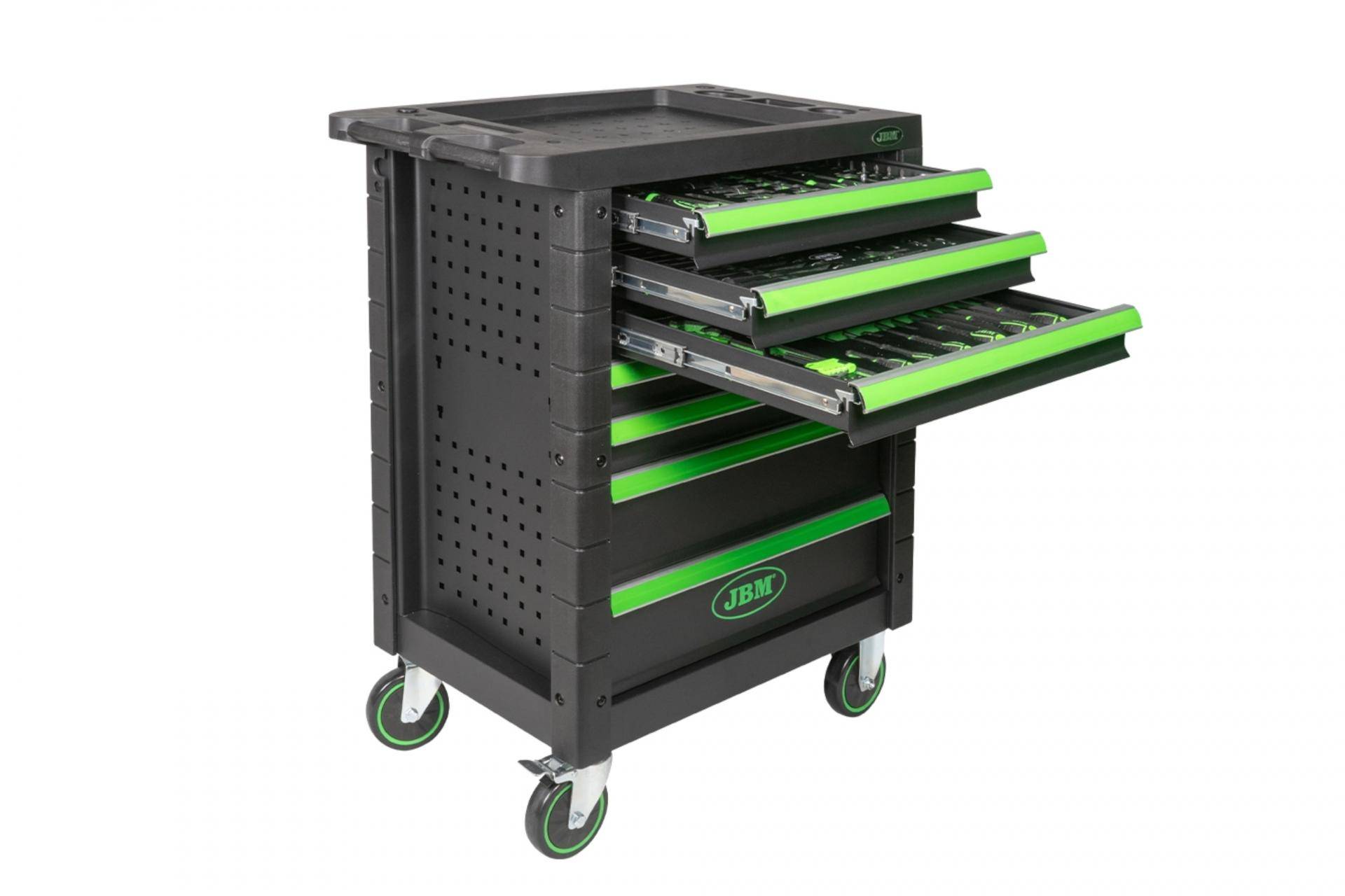 Візок з інструментами 7 секцій 172 од. (зелений)