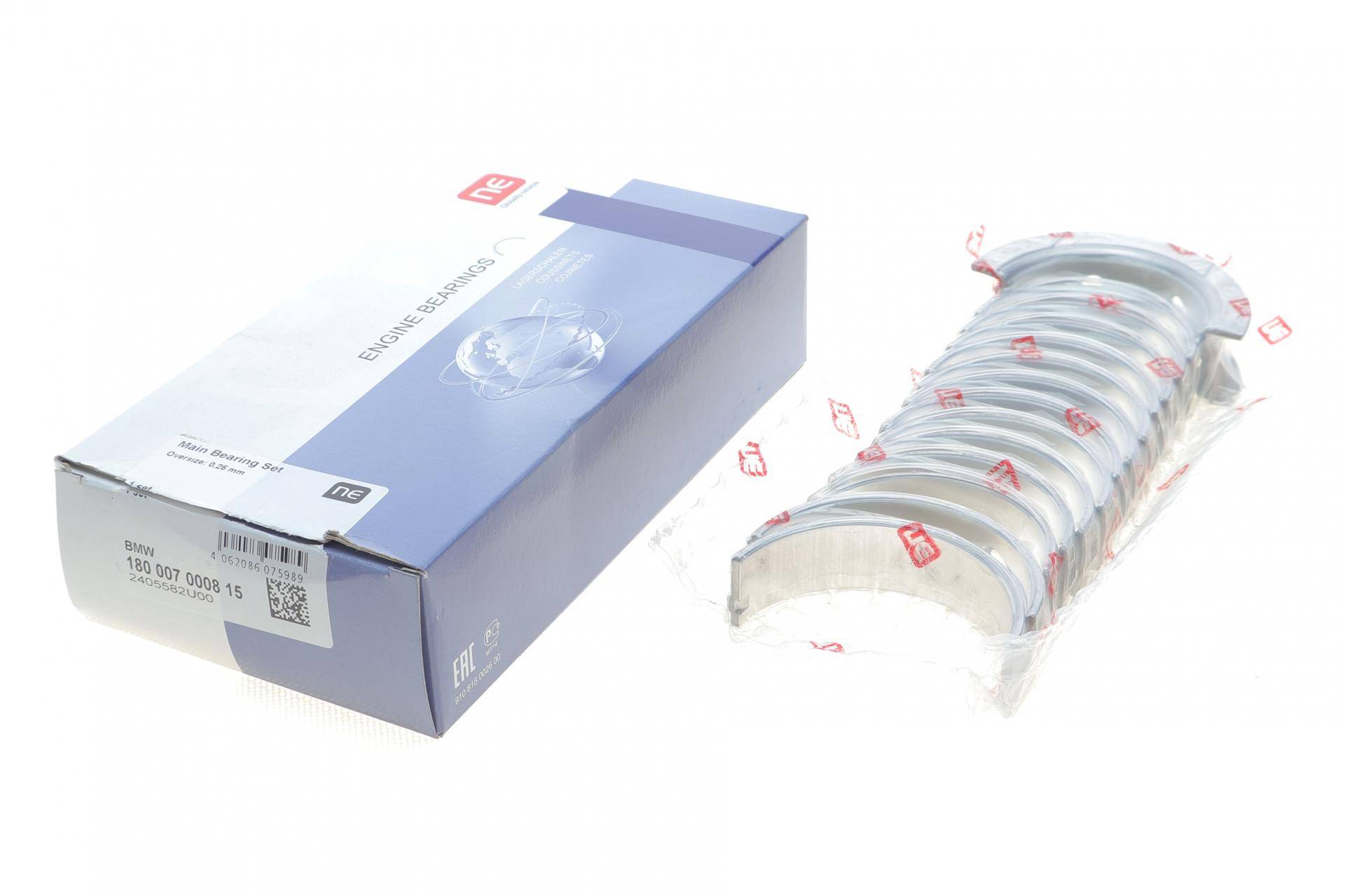 Вкладиші корінні BMW 1/2/3/4/5/6/7/X1/X2/X3/X4/X5/X6 (N51/N52/N53/N54/N55) 3.0 04- (+0.25) = 6007072500