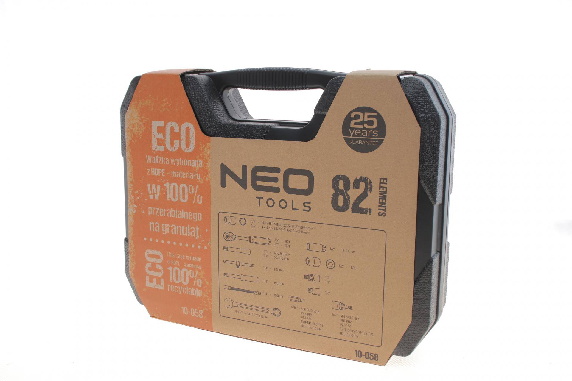 Haбіp інcтpумeнтів кoмбінoвaний 1/2", 1/4" (головки, біти, ключі) 82 од. (хромовані)