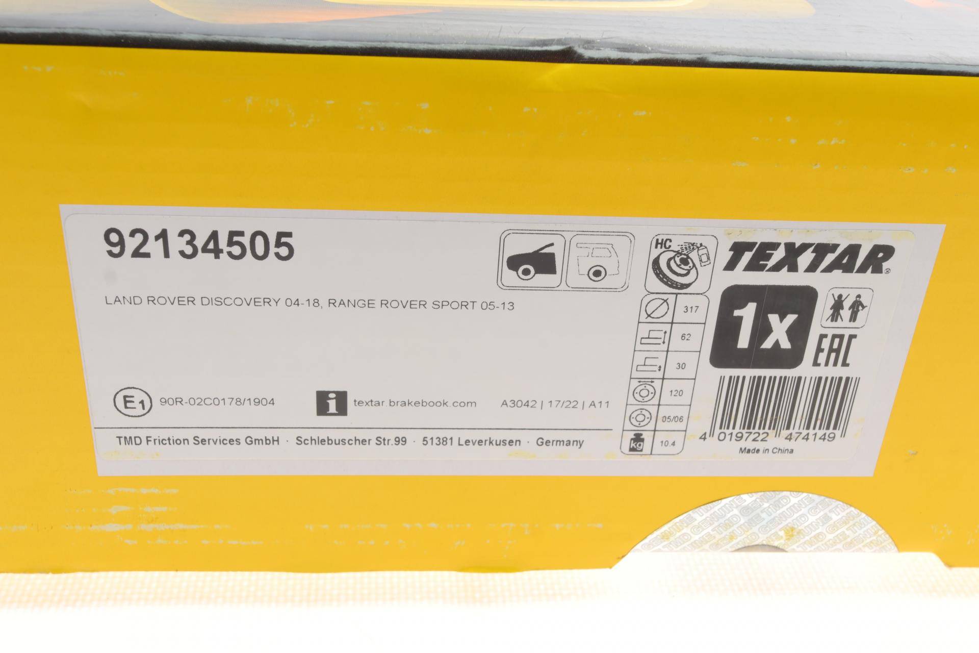 Диск гальмівний (передній) Land Rover Discovery 04-18 (317x30) PRO+