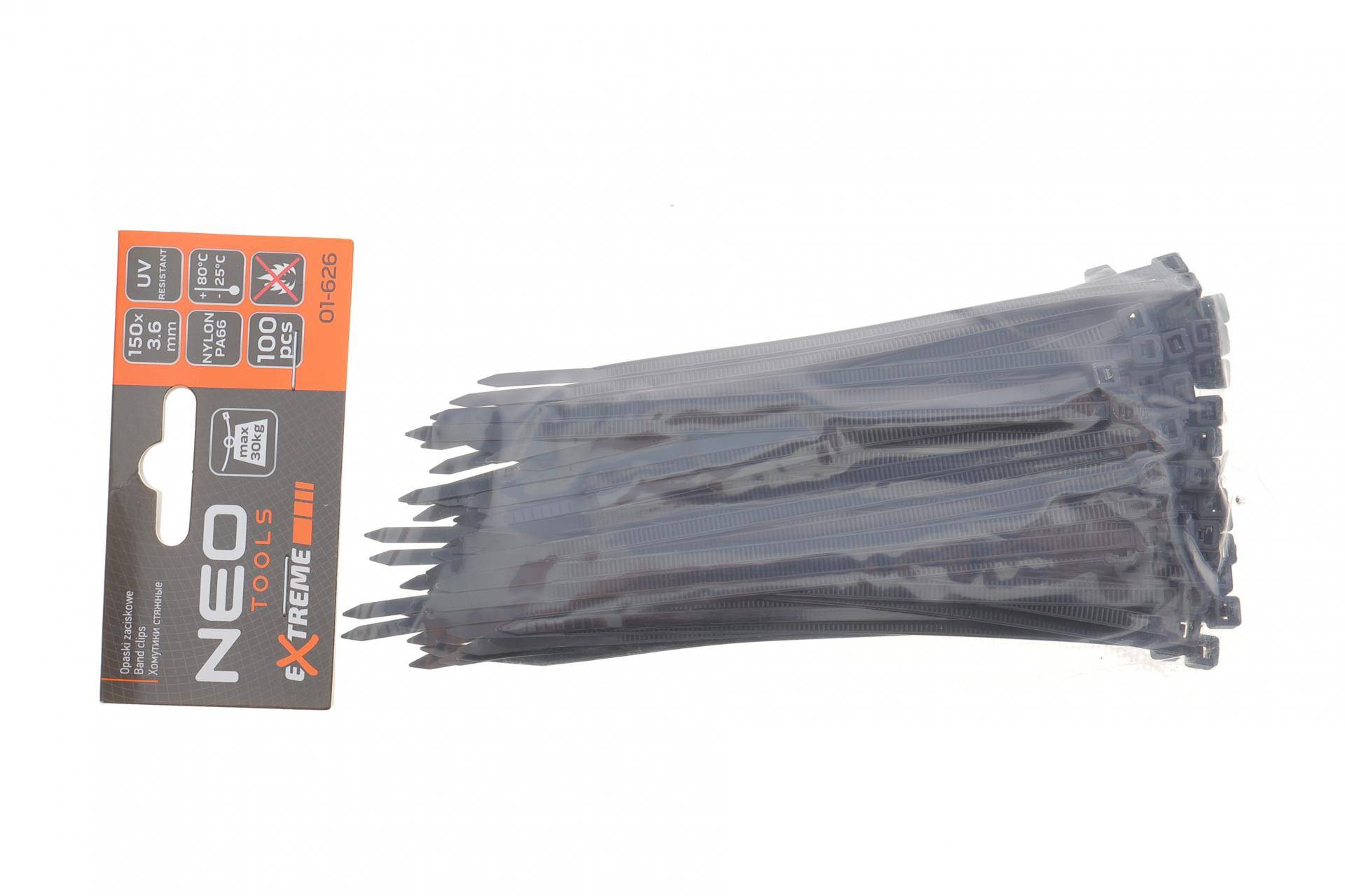 Набір стяжок пластикових EXTREME 3,6x150 мм 100 од. (чорна)