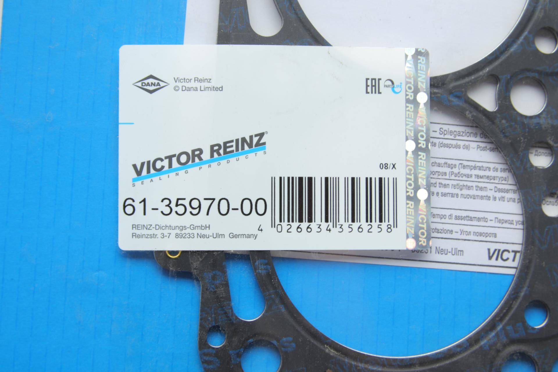 Прокладка ГБЦ Audi A4/A5/A6/A8/VW Touareg 2.7D/3.0D 03-12 Ø84.00mm/1.10mm/(4-6 циліндр)