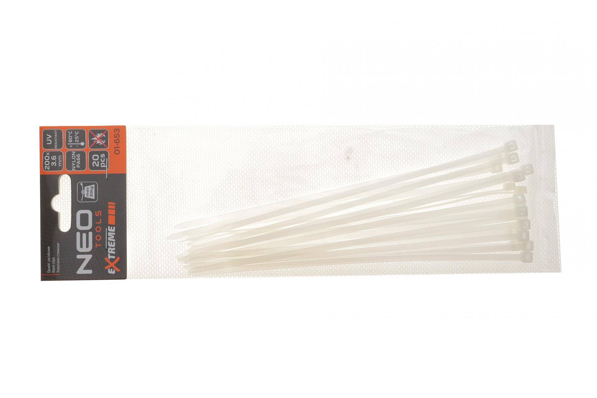 Набір стяжок пластикових EXTREME 3,6x200 мм 20 од. (біла)