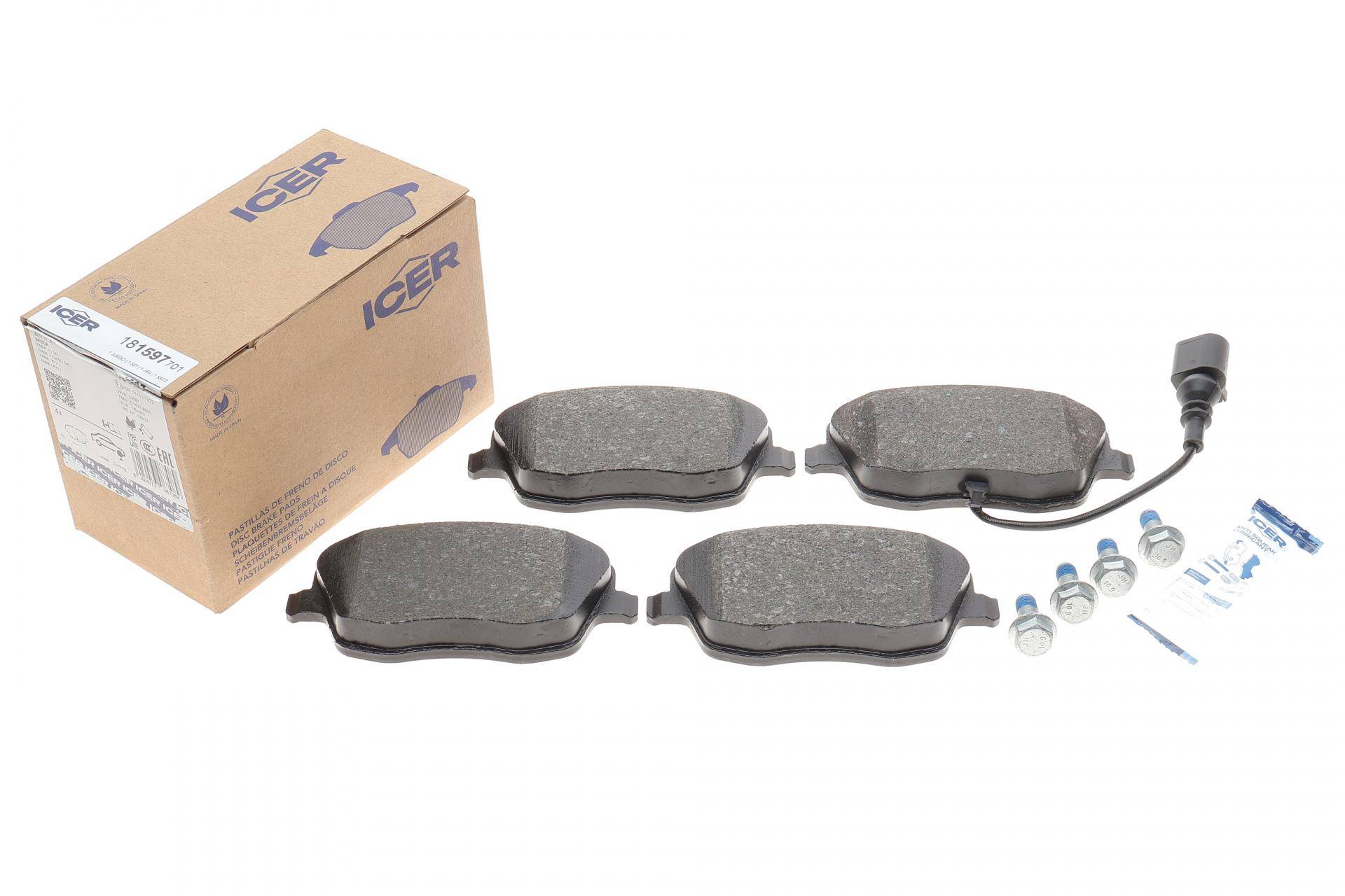 Колодки гальмівні (передні) Seat Ibiza/VW Polo 01-09/Skoda Fabia 99-14/Roomster 06-15 (+датчик)