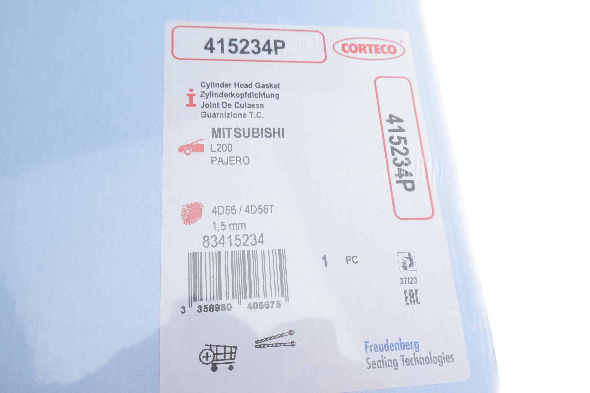 Прокладка ГБЦ Mitsubishi Pajero II 2.5TDi 98- (1 метка) (1.50mm)