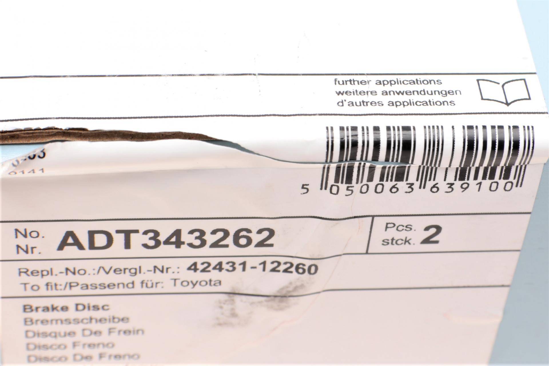 Диск гальмівний (задній) Toyota Auris/ Corolla 06- (259x9)