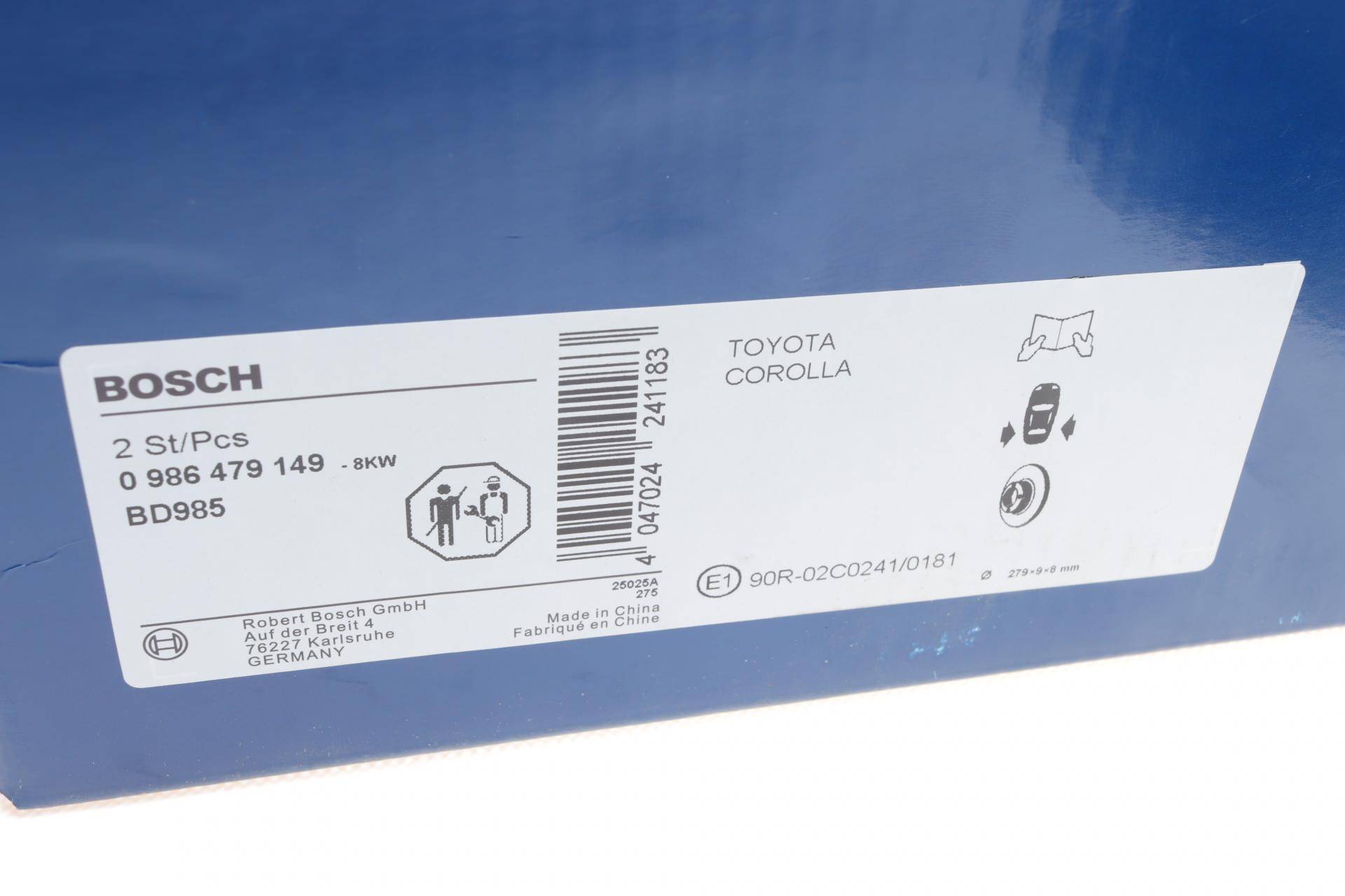 Диск гальмівний (задній) Toyota Corolla 00-18 (279x9)