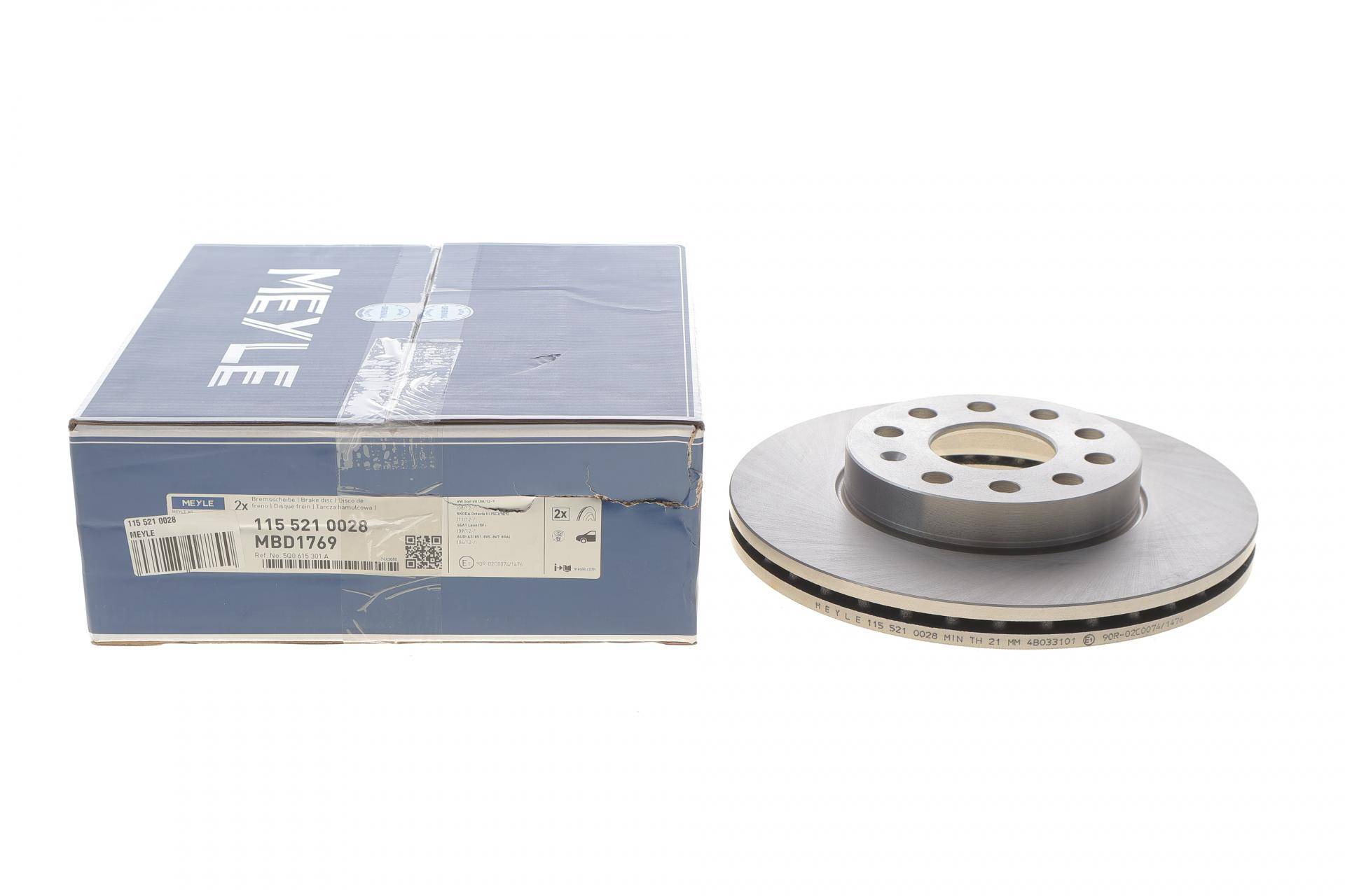 Диск гальмівний (передній) VW Golf VII 12- (276x24) (вентильований)