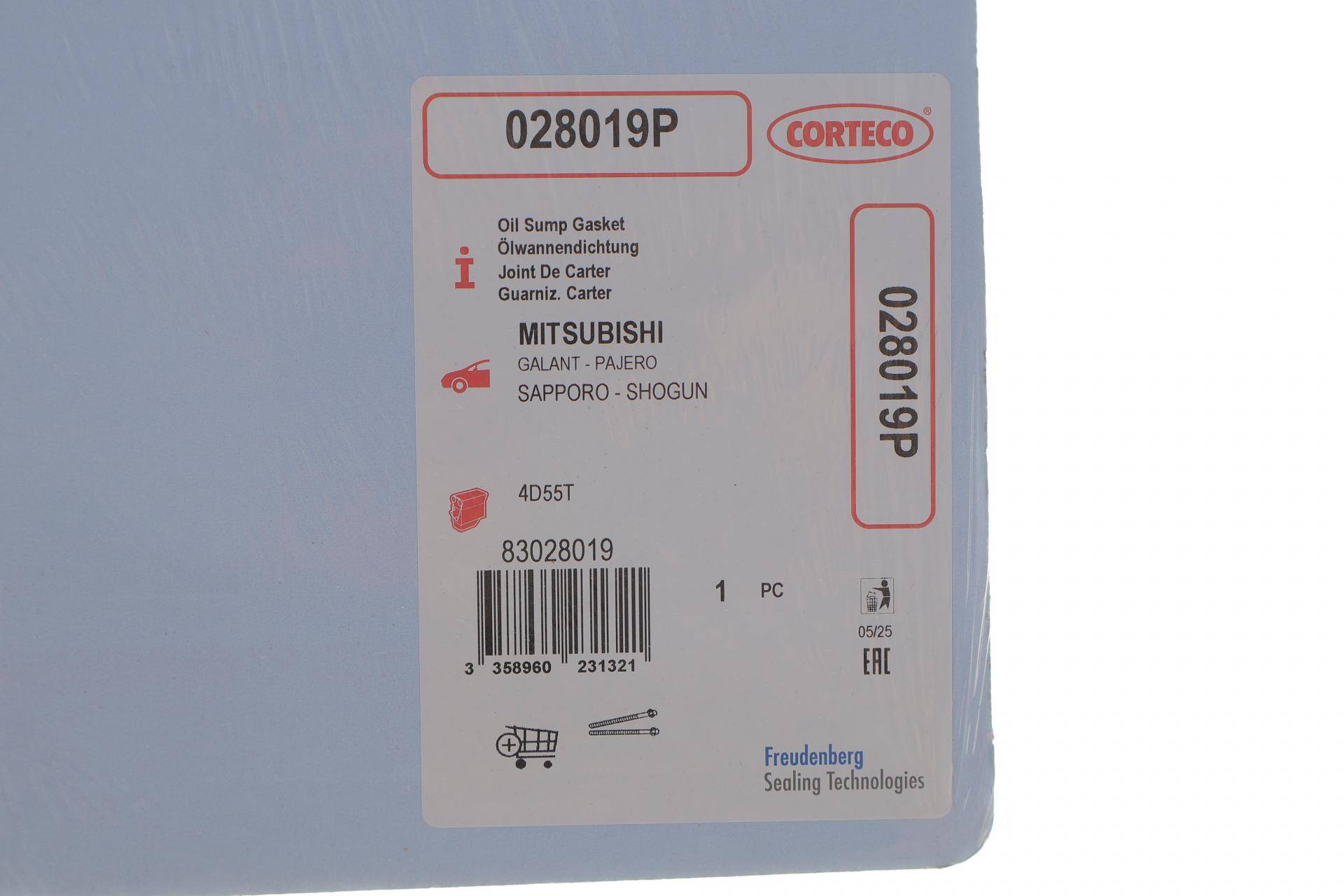 Прокладка піддону Mitsubishi Galant/Colt/Montero 2.3/2.5D 80-07