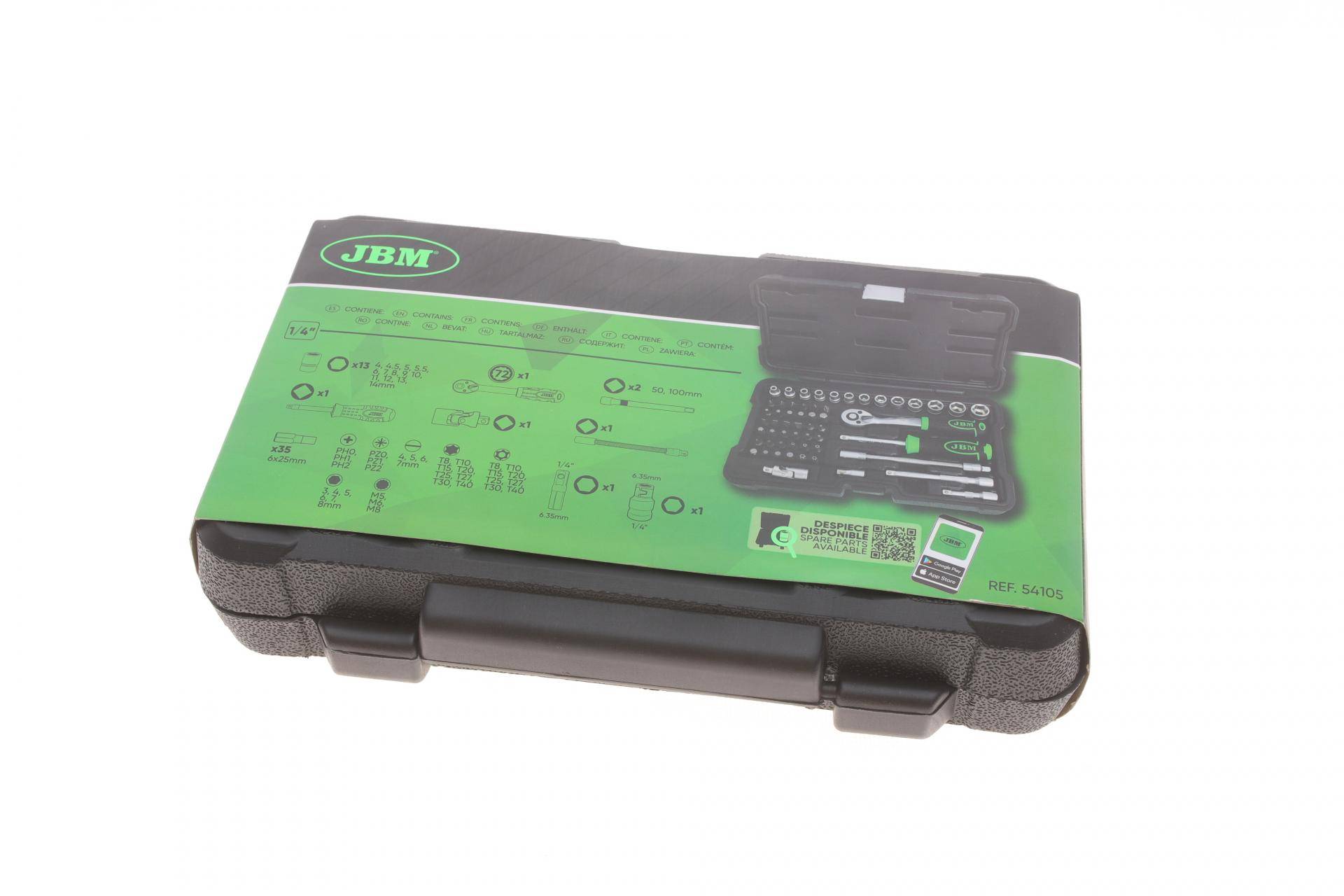 Набір інструментів комбінований 1/4" (головки, біти) 56 од.