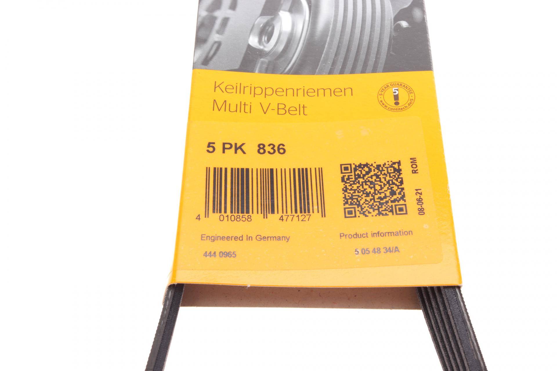 Ремінь генератора BMW 3 (E46)/5 (E39) 1.8D/2.0D 98-03 (5PK836)