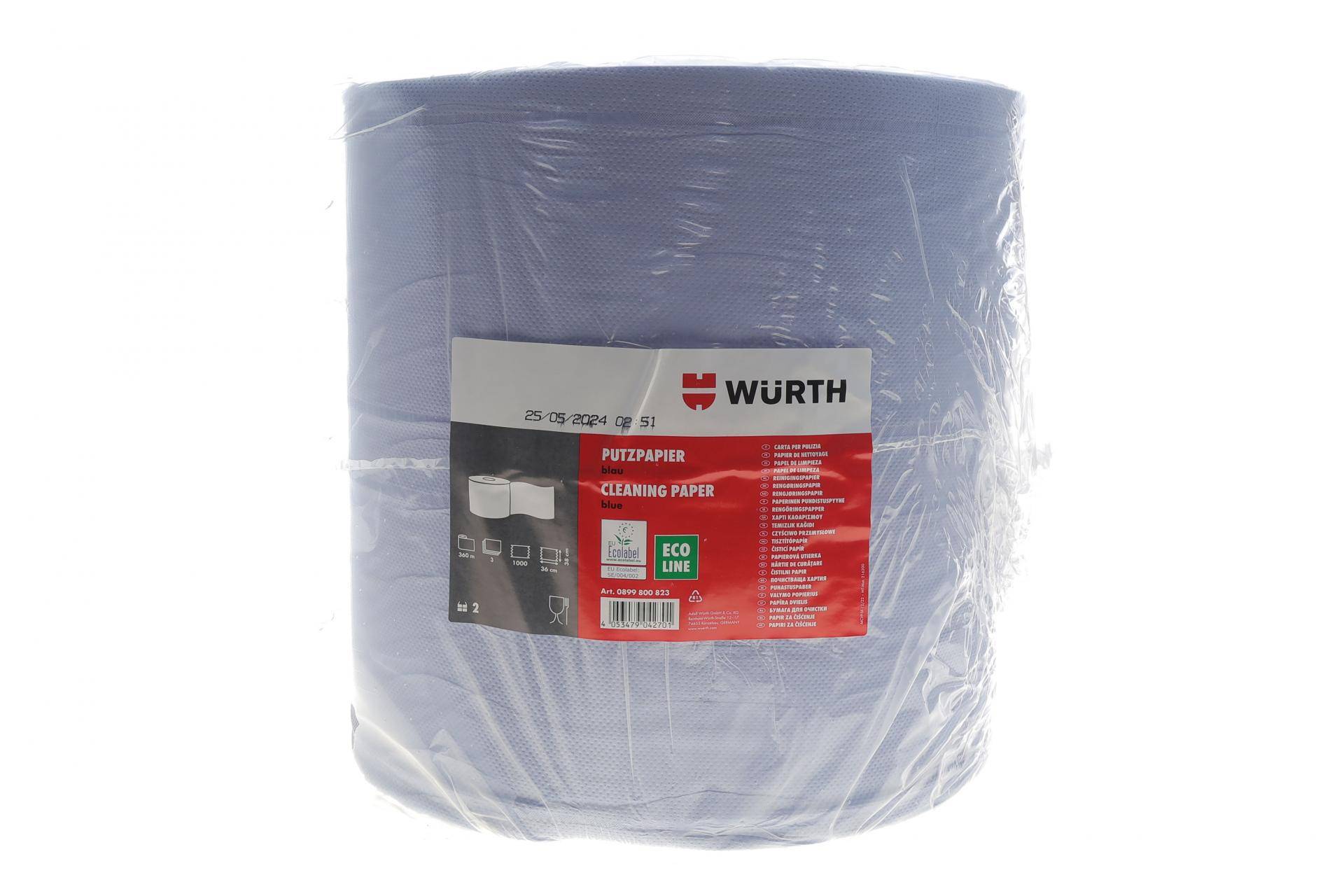 Папір для протирання  поверхонь Wurth 3 шари/1000 шт (36х38cм) (блакитний)