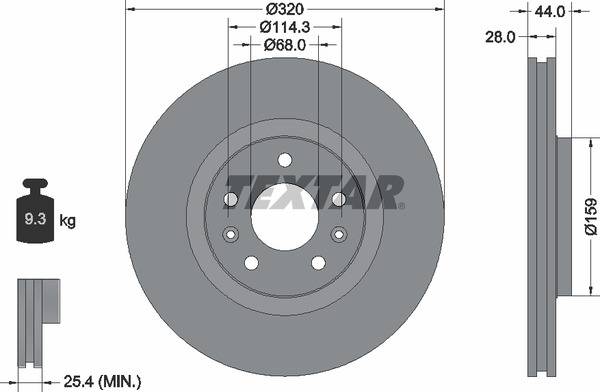 Диск гальмівний (передній) Renault Scenic IV 1.2 TCe/1.6 dCi 16- (320х28) PRO