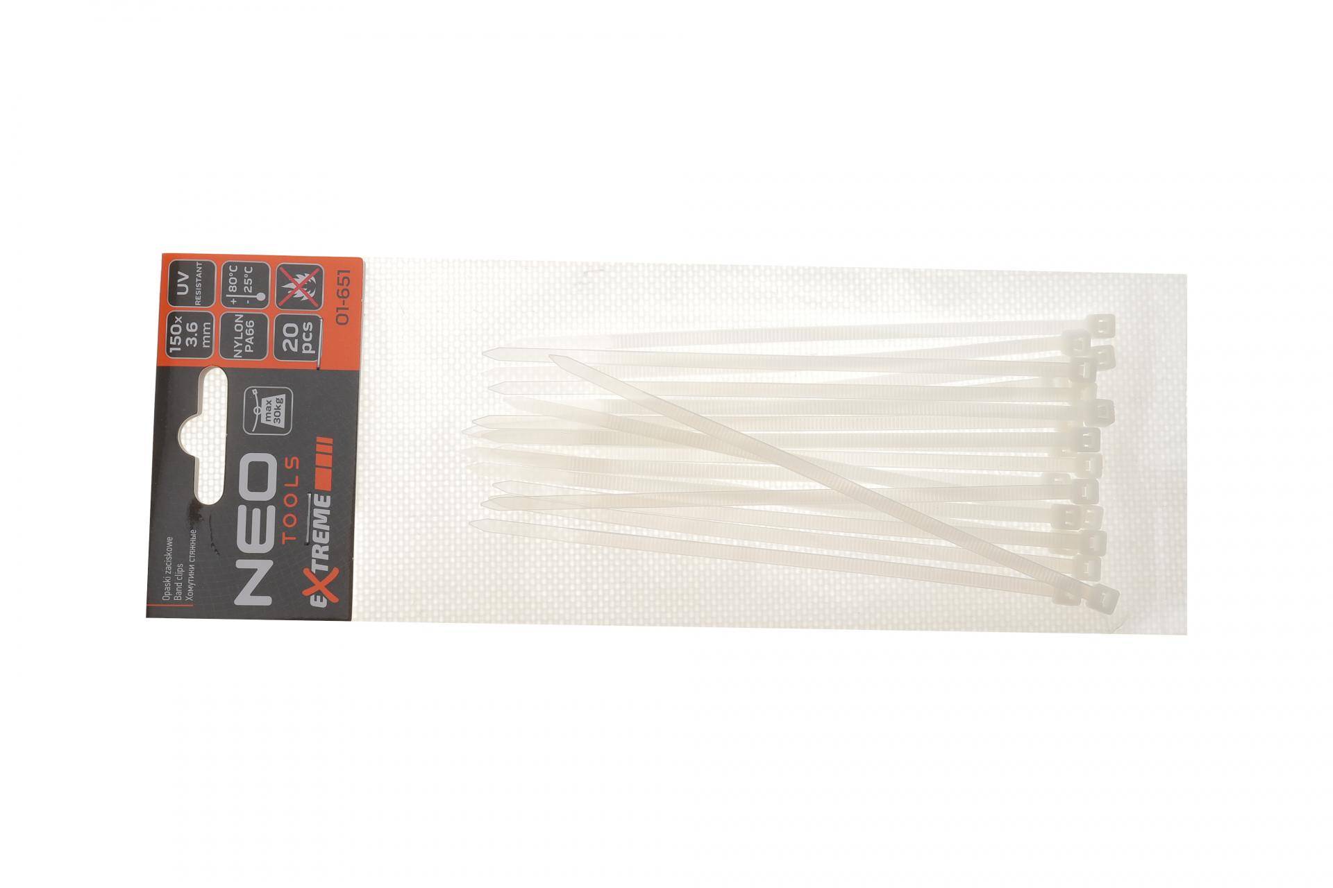 Набір стяжок пластикових EXTREME 3,6x150 мм 20 од. (біла)