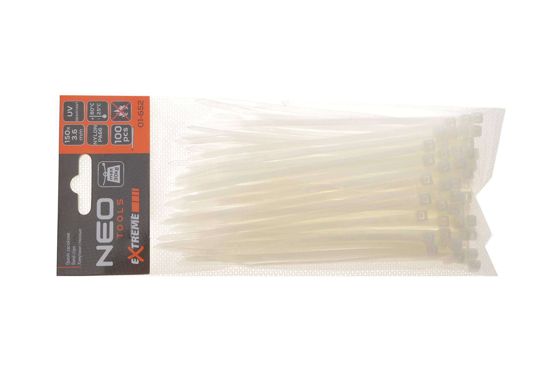 Набір стяжок пластикових EXTREME 3,6x150 мм 100 од. (біла)
