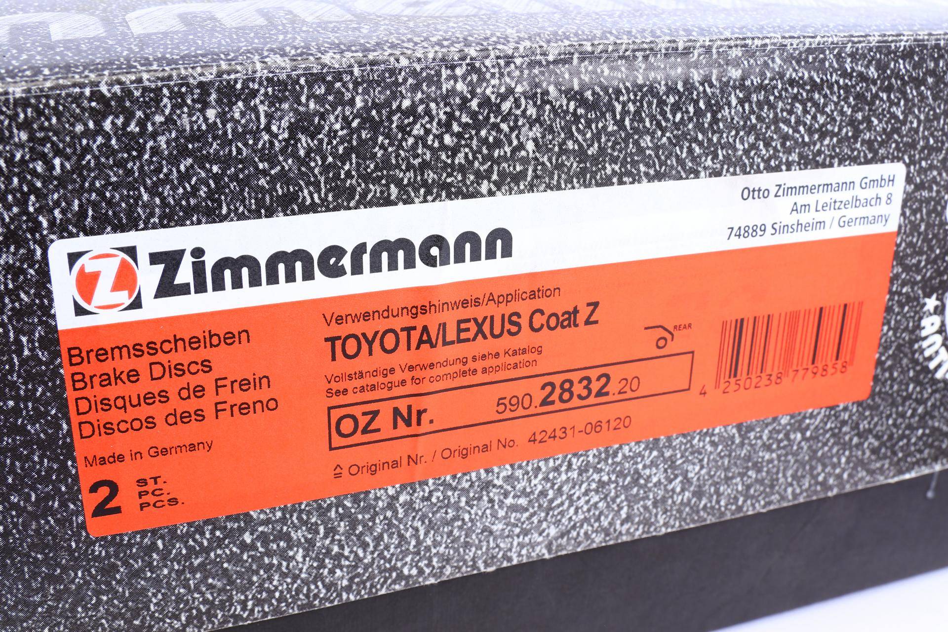 Диск гальмівний (задній) Toyota Camry/Lexus ES 11- (281x10) (з покриттям) (повний)