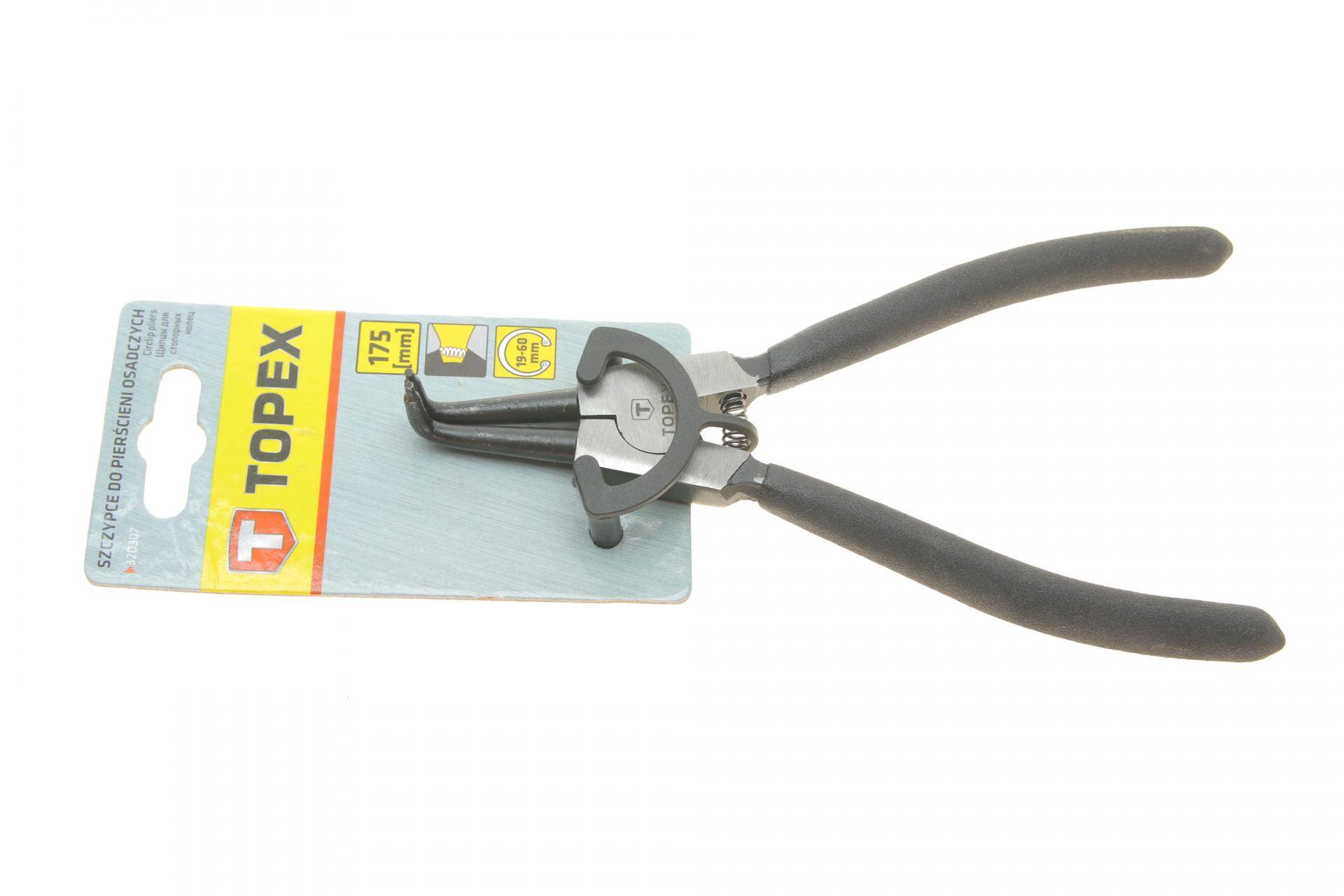 Щипці загнуті для зовнішніх стопорних кілець 1,8x19-60 мм L-175 мм