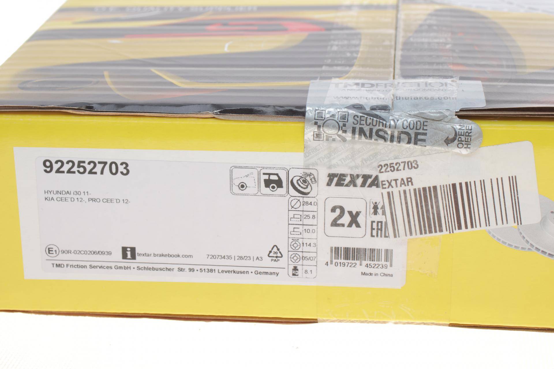 Диск гальмівний (задній) Hyundai i30/Kia Ceed 12- (284x10) PRO