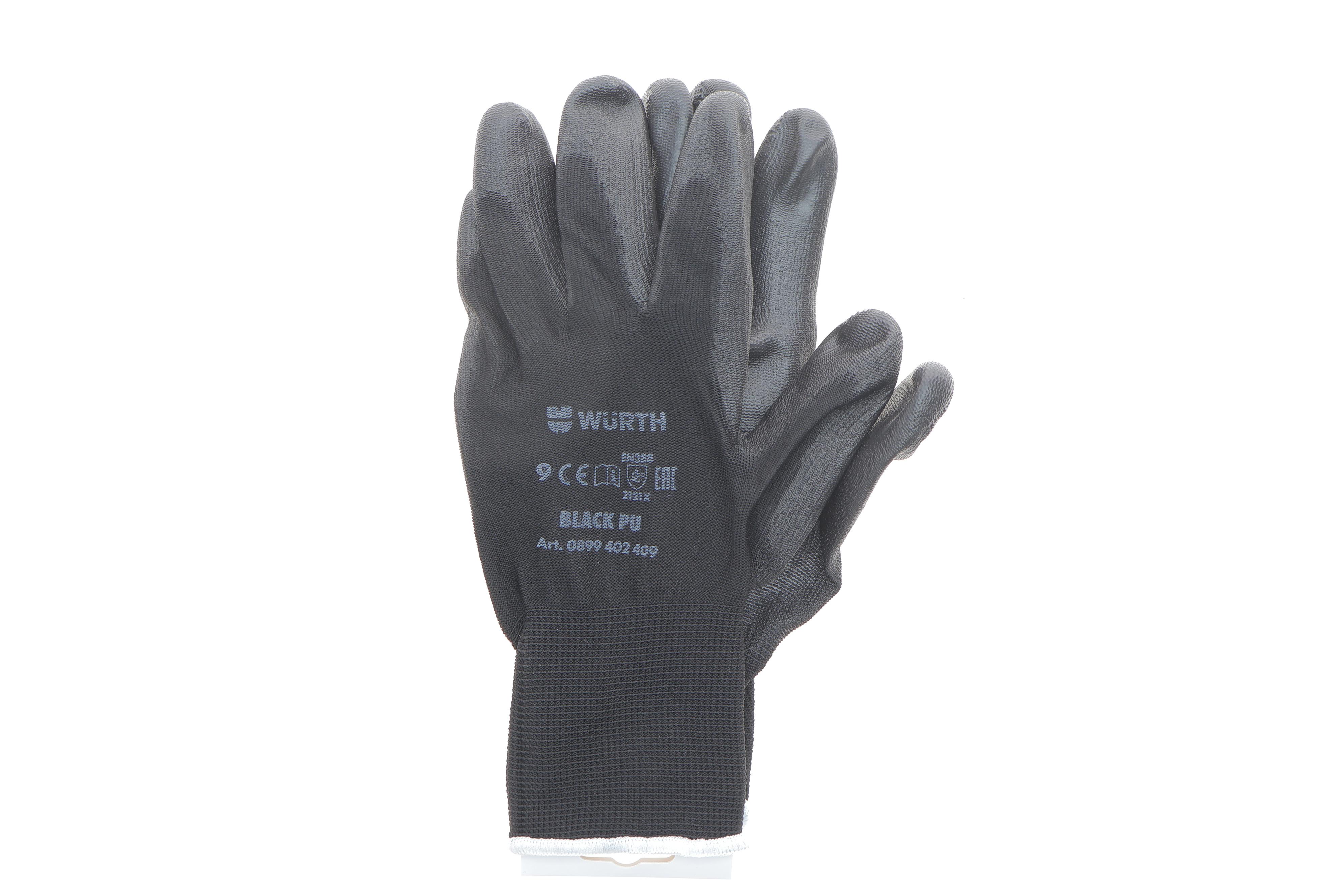 Рукавиці з поліуретановим покриттям (L) Black PU