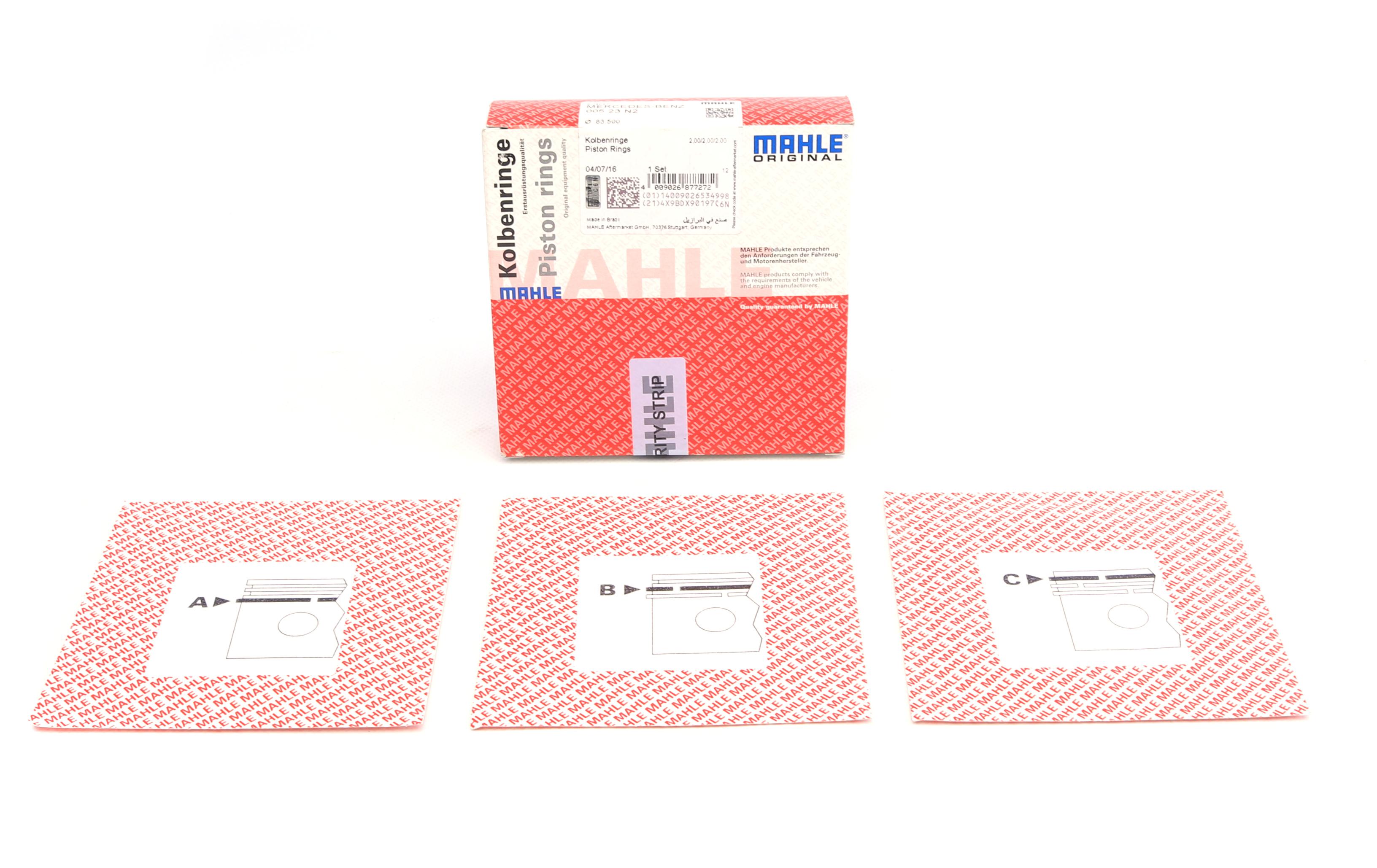 Кільця поршневі MB Sprinter OM642 (83.50mm/+0.5) (2-2-2)