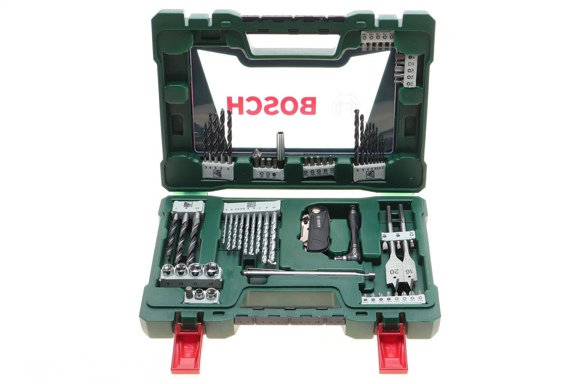 Набір свердл та біт Bosch V-Line Ø2-20 мм 68 од. (шуруповерт кутовий в комплекті)