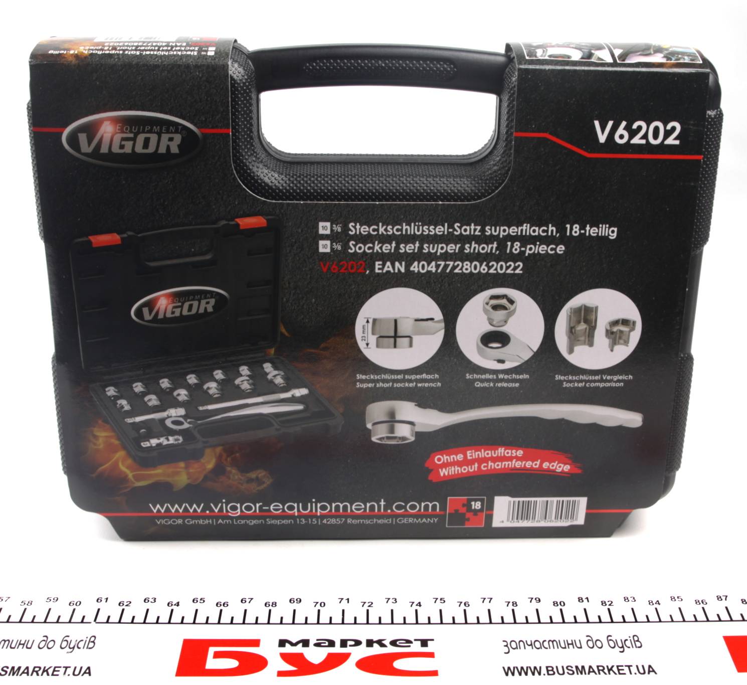 Набір наскрізних плоских торцевих головок з тріскачкою 3/8" 18 од. (хромовані)