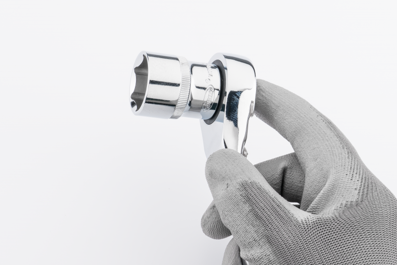 Набір наскрізних плоских торцевих головок з тріскачкою 3/8" 18 од. (хромовані)