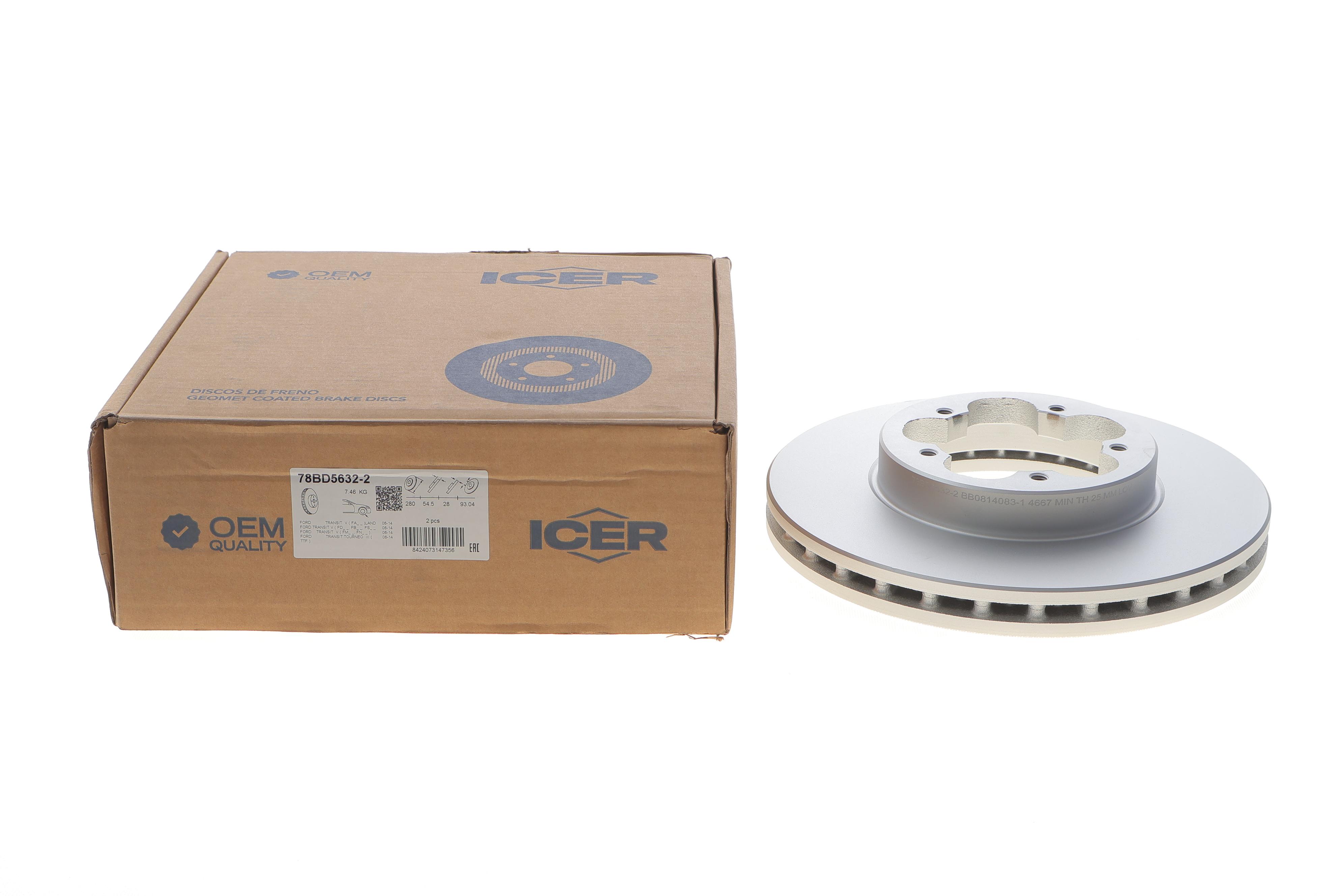 Диск гальмівний (передній) Ford Transit 2.2-2.4/3.2TDCI/2.3 16V 06-14 (280x28) (вентильований)