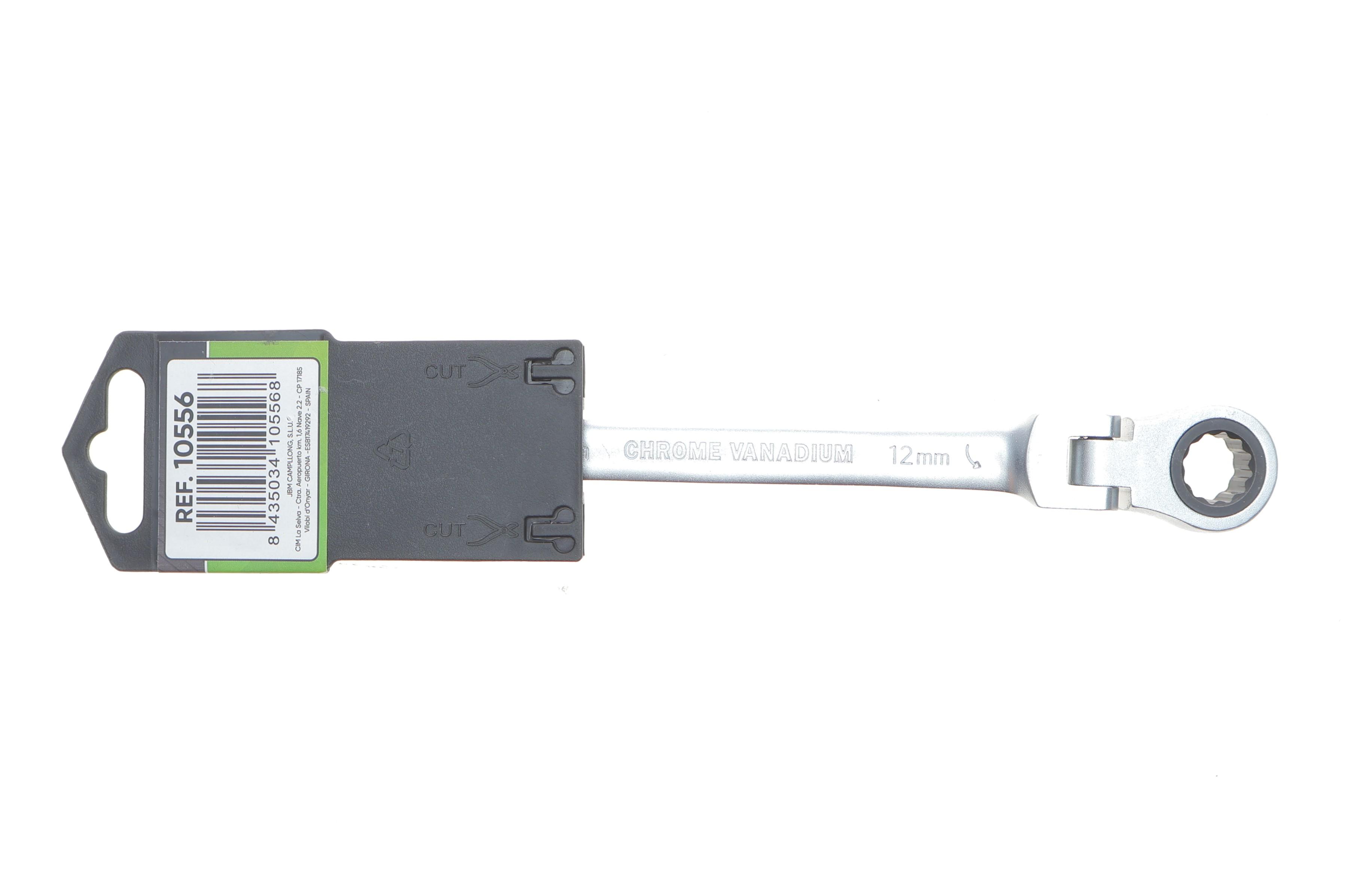 Ключ ріжково-накидний з тріскачкою 12 мм 72 зуб. L-225 мм