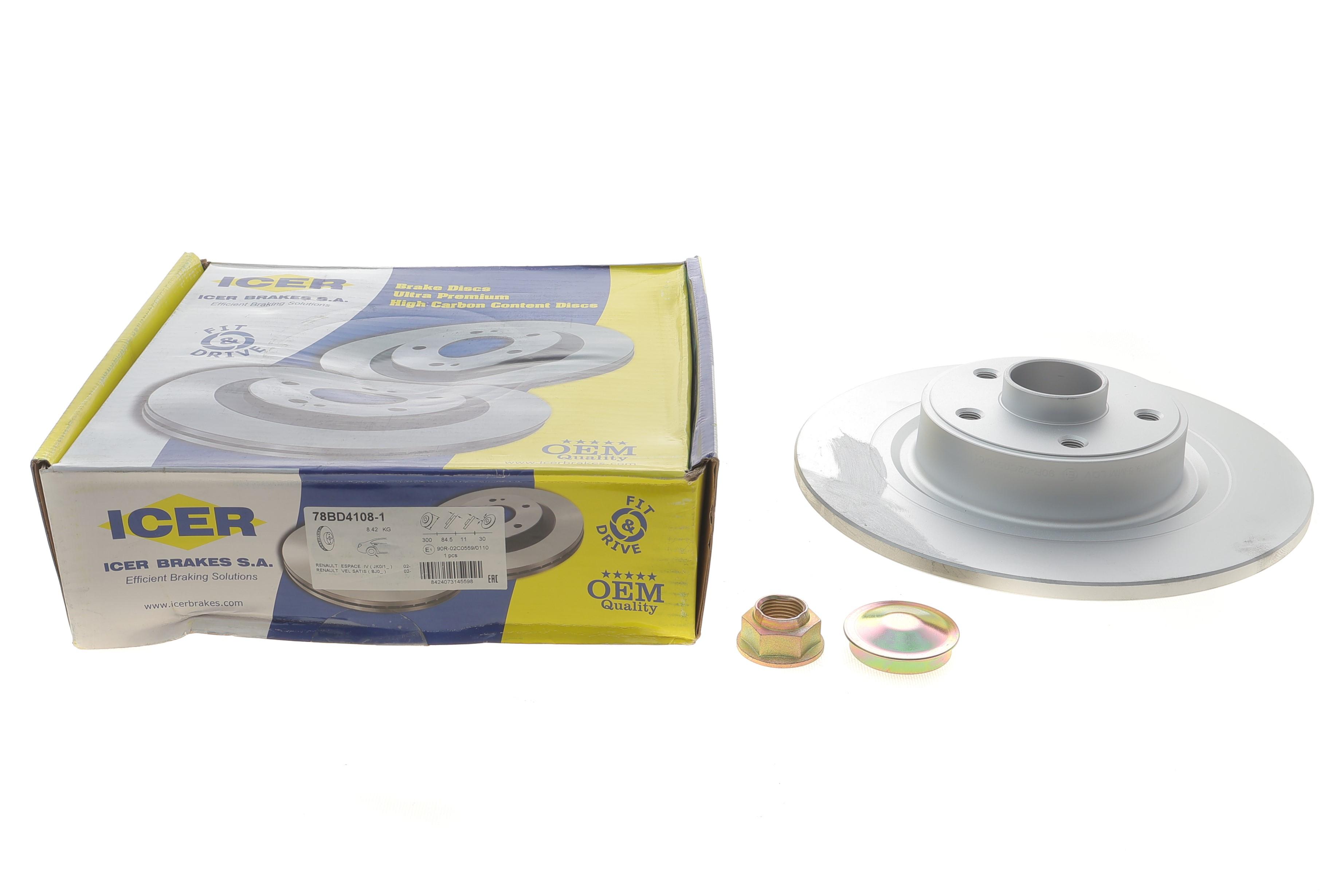 Диск гальмівний (задній) Renault Espace IV/Vel Satis 02- (300x11) (з підшипником) (з покр.) (повний)