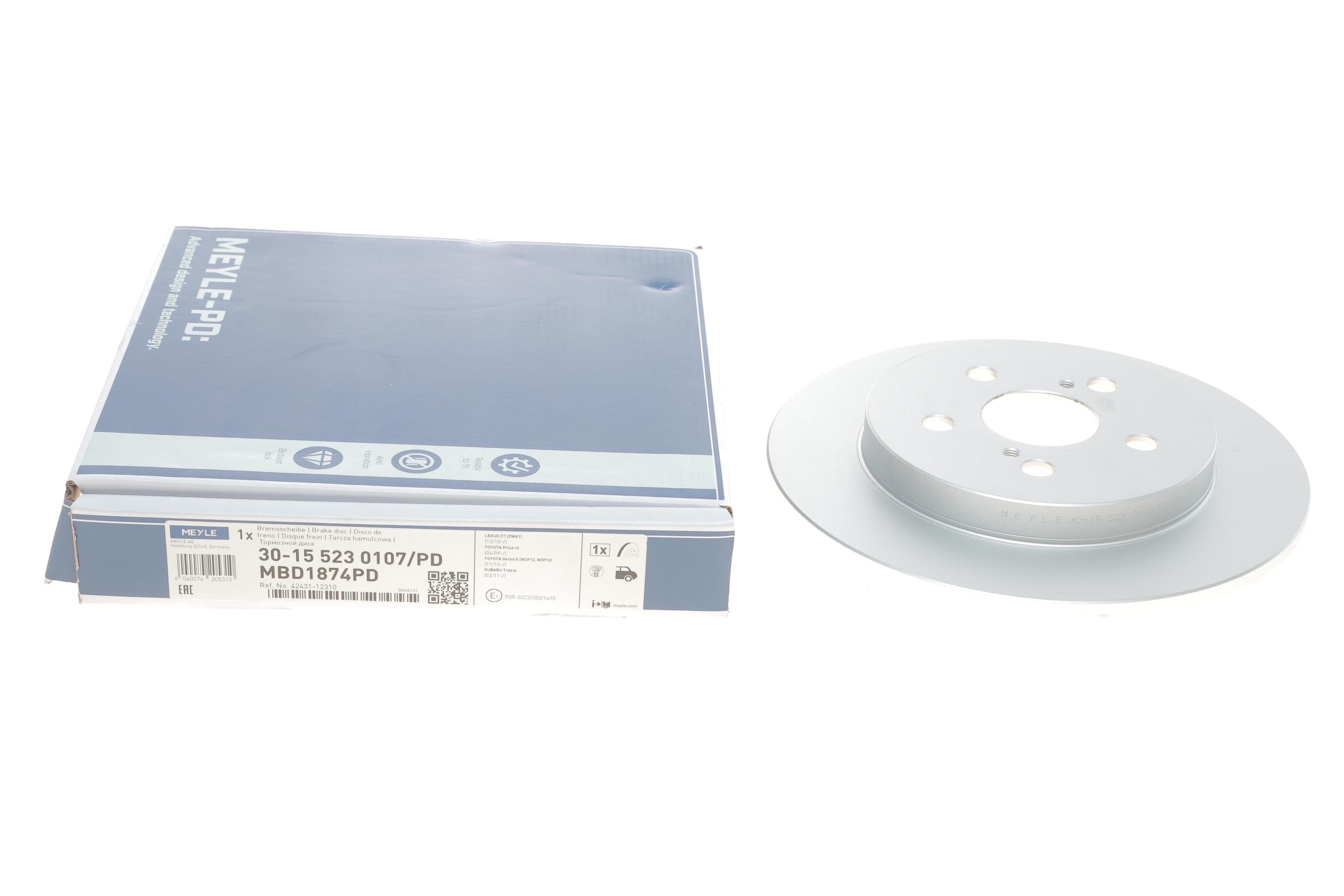 Диск тормозной (задний) Toyota Corolla 1.4-2.0 16V 01- (259x9) (оцынкованые)