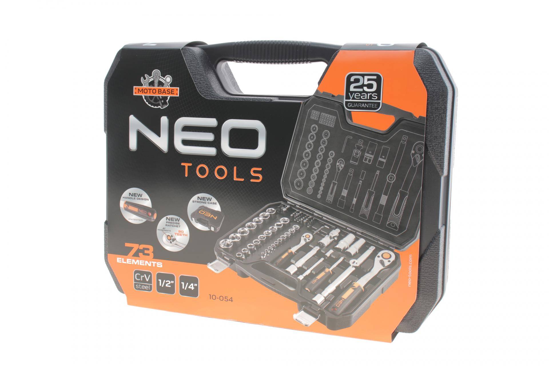 Набір інструментів комбінований 1/2", 1/4" (головки, біти) 73 од. (хромовані)