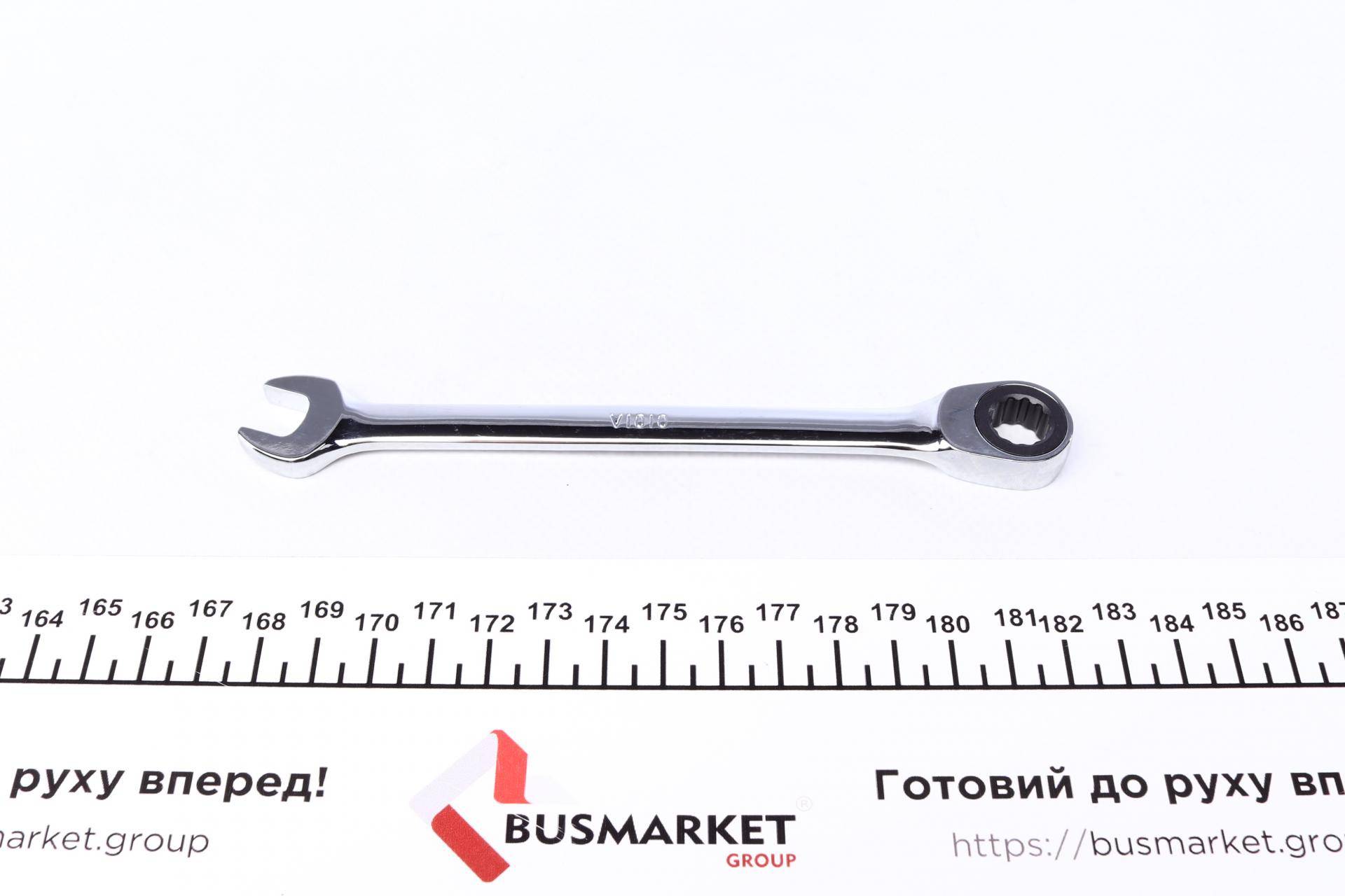 Ключ ріжково-накидний з тріскачкою 10 мм 72 зуб. L-160 мм