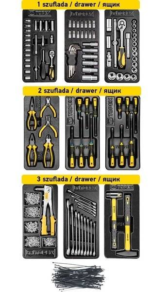 Візок з інструментами 5 секцій 113 од.(жовтий)
