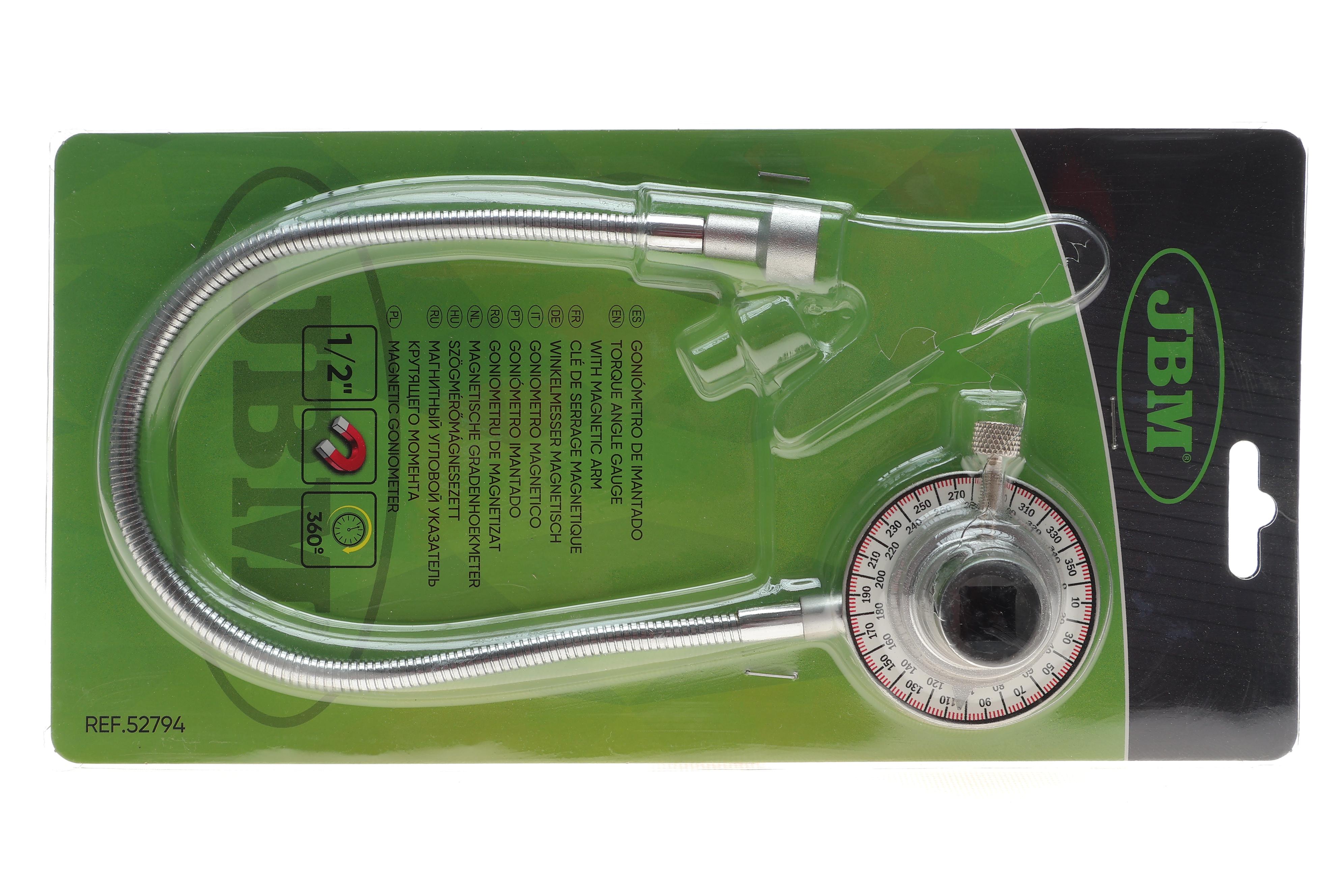 Кутомір аналоговий 1/2" з магнітом для вимірювання кута повороту 360°